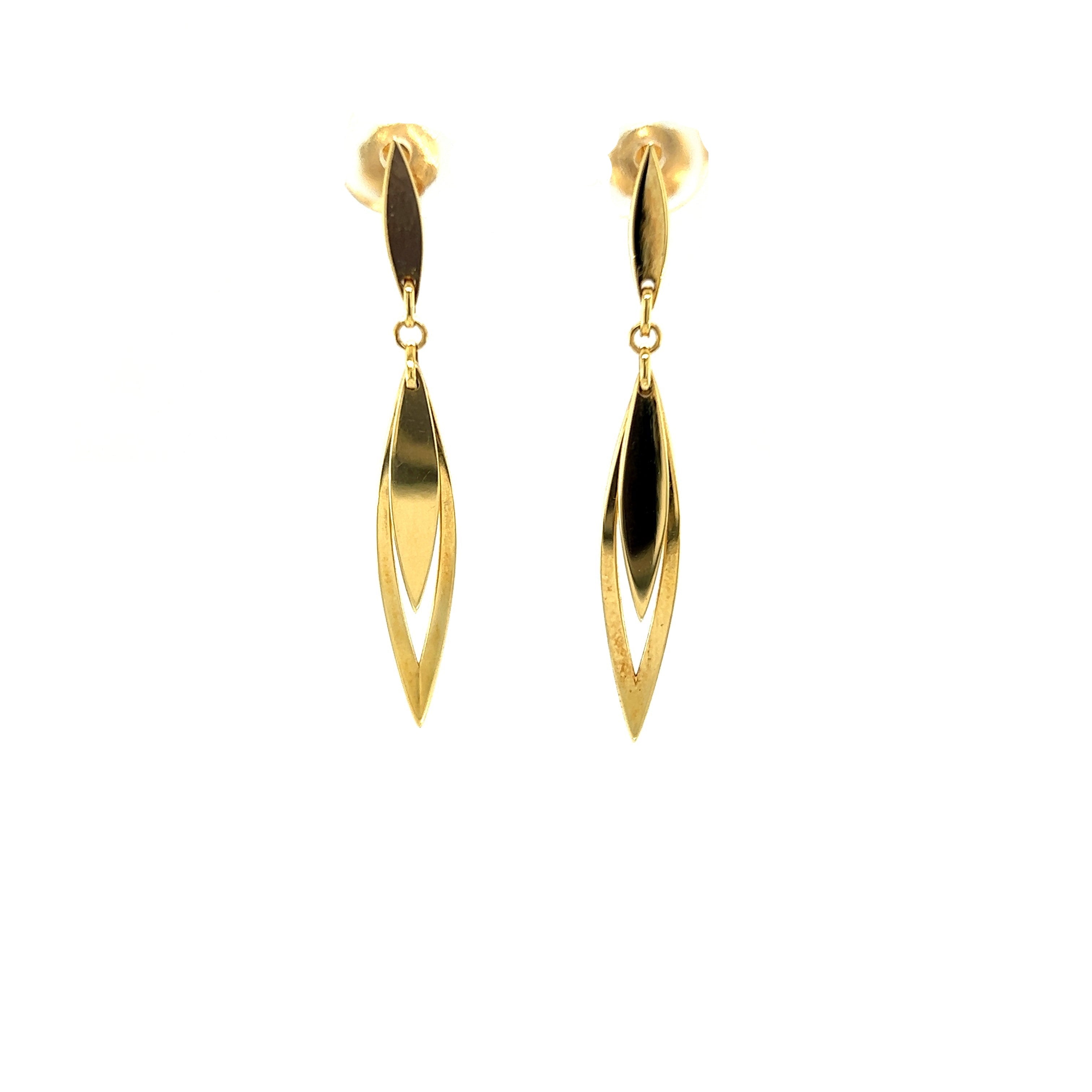 Yellow Gold 14k Dangle Earrings | I&I Diamonds in Coconut Creek, FL