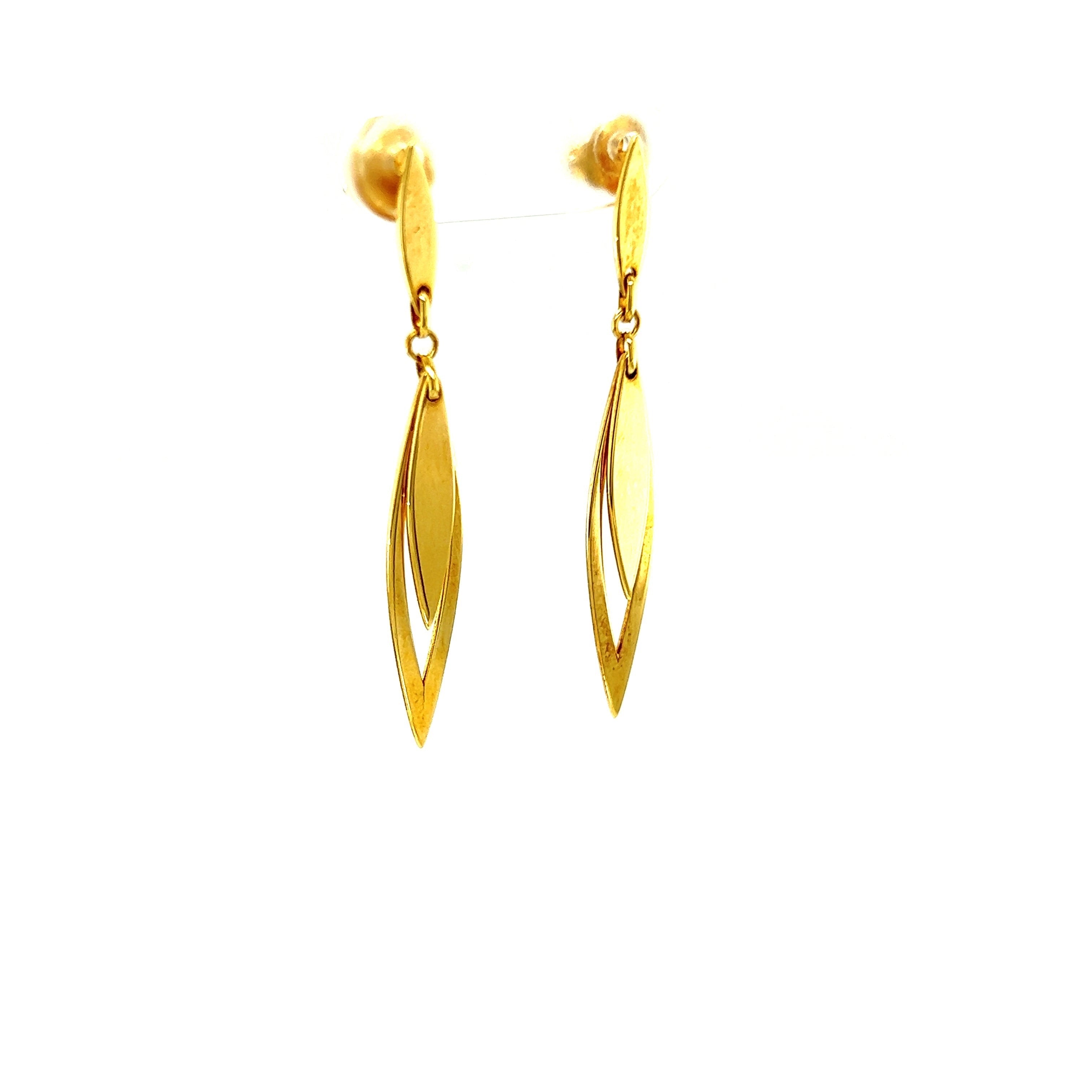 Yellow Gold 14k Dangle Earrings | I&I Diamonds in Coconut Creek, FL