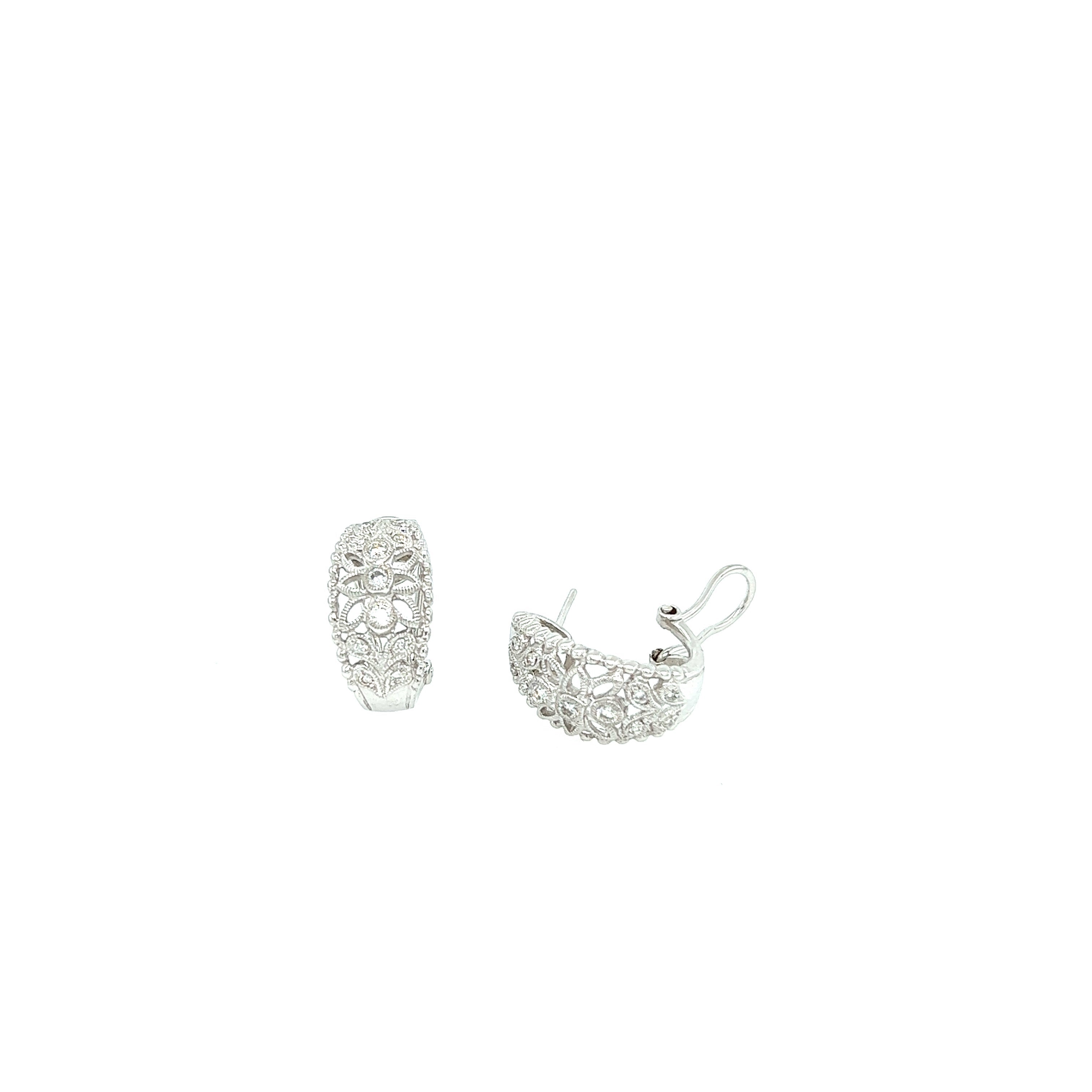 White Gold 14k Diamond Earrings | I&I Diamonds in Coconut Creek, FL