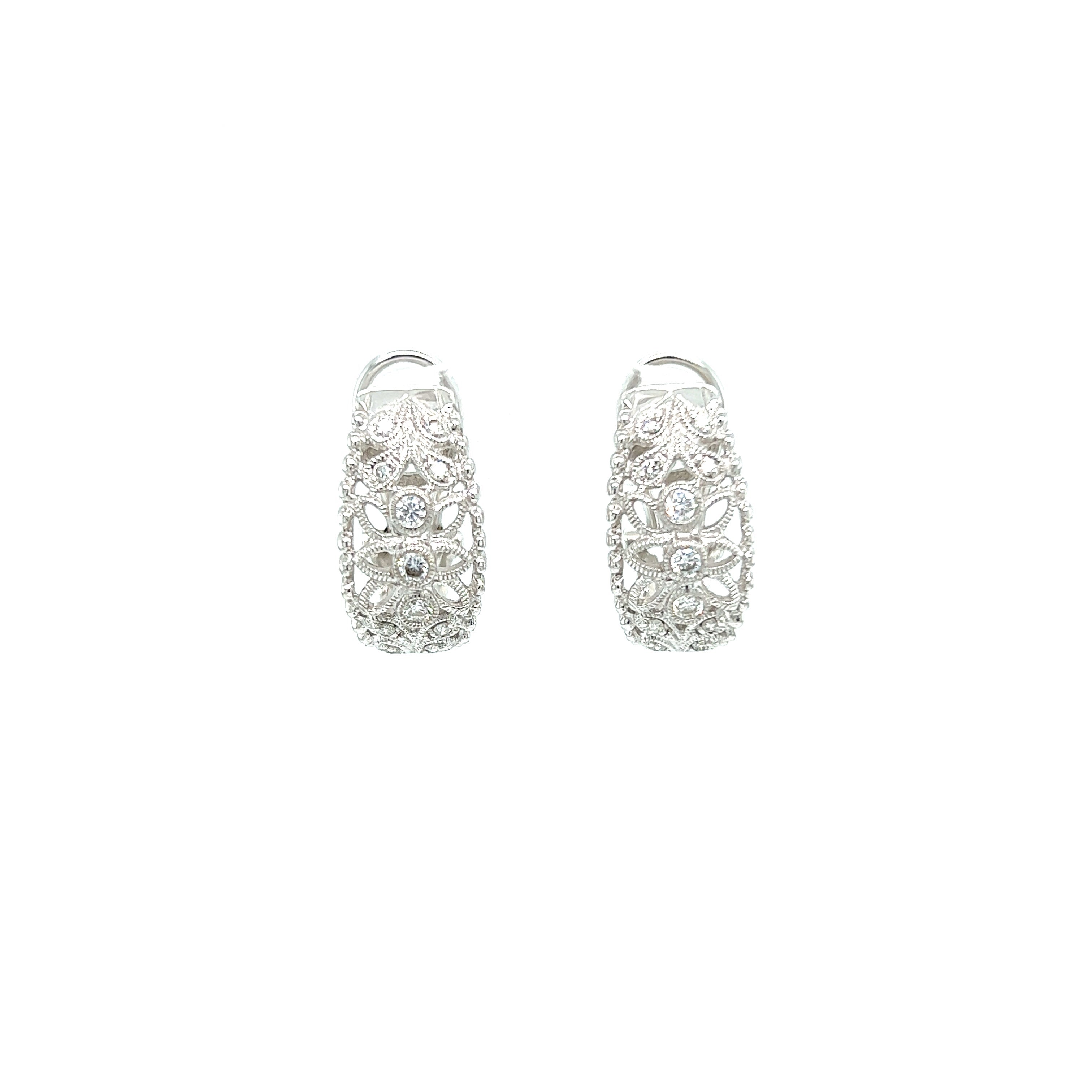 White Gold 14k Diamond Earrings | I&I Diamonds in Coconut Creek, FL