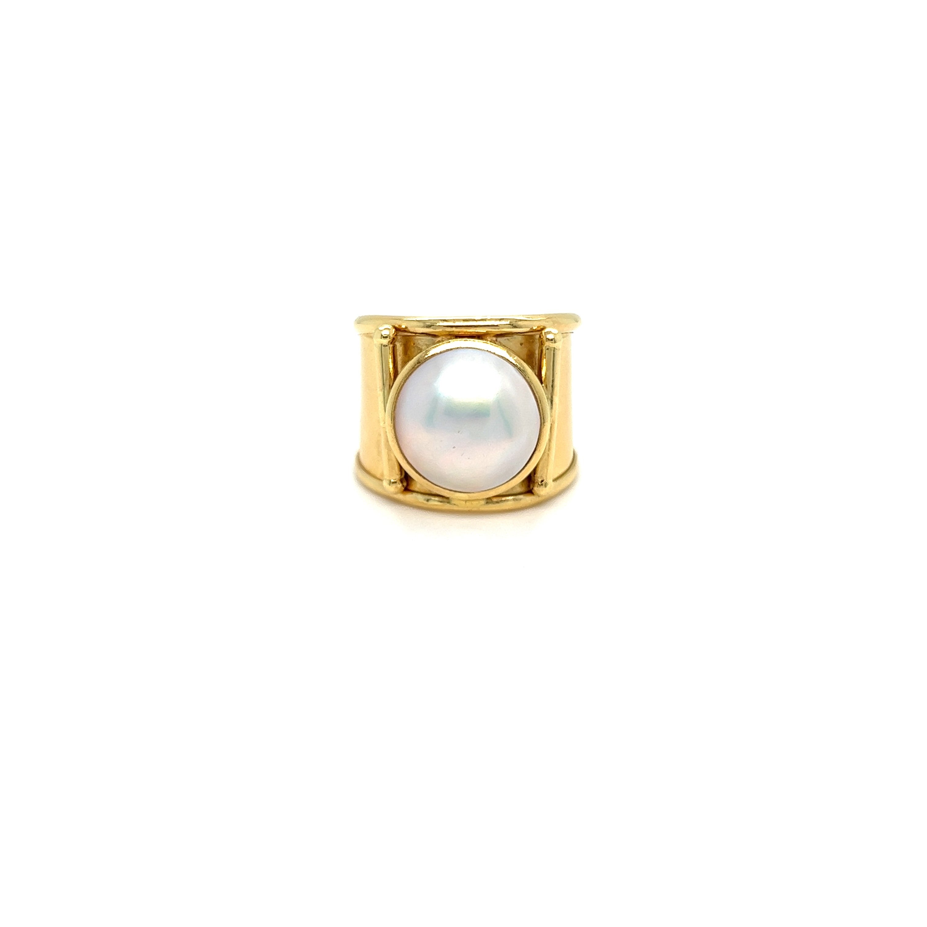 Yellow Gold 18k Pearl Ring | I&I Diamonds in Coconut Creek, FL