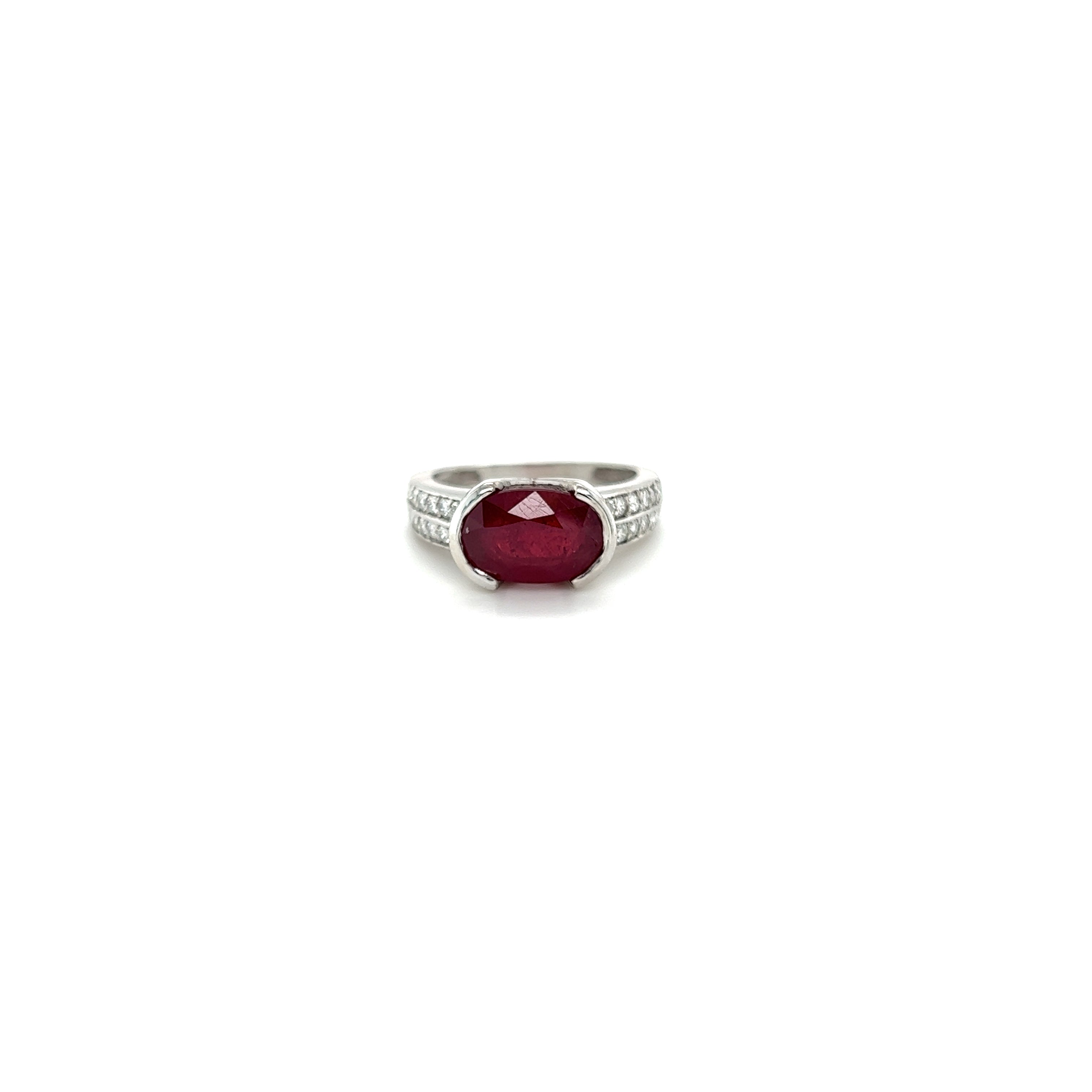 White Gold 14k Diamond and Ruby Ring | I&I Diamonds in Coconut Creek, FL