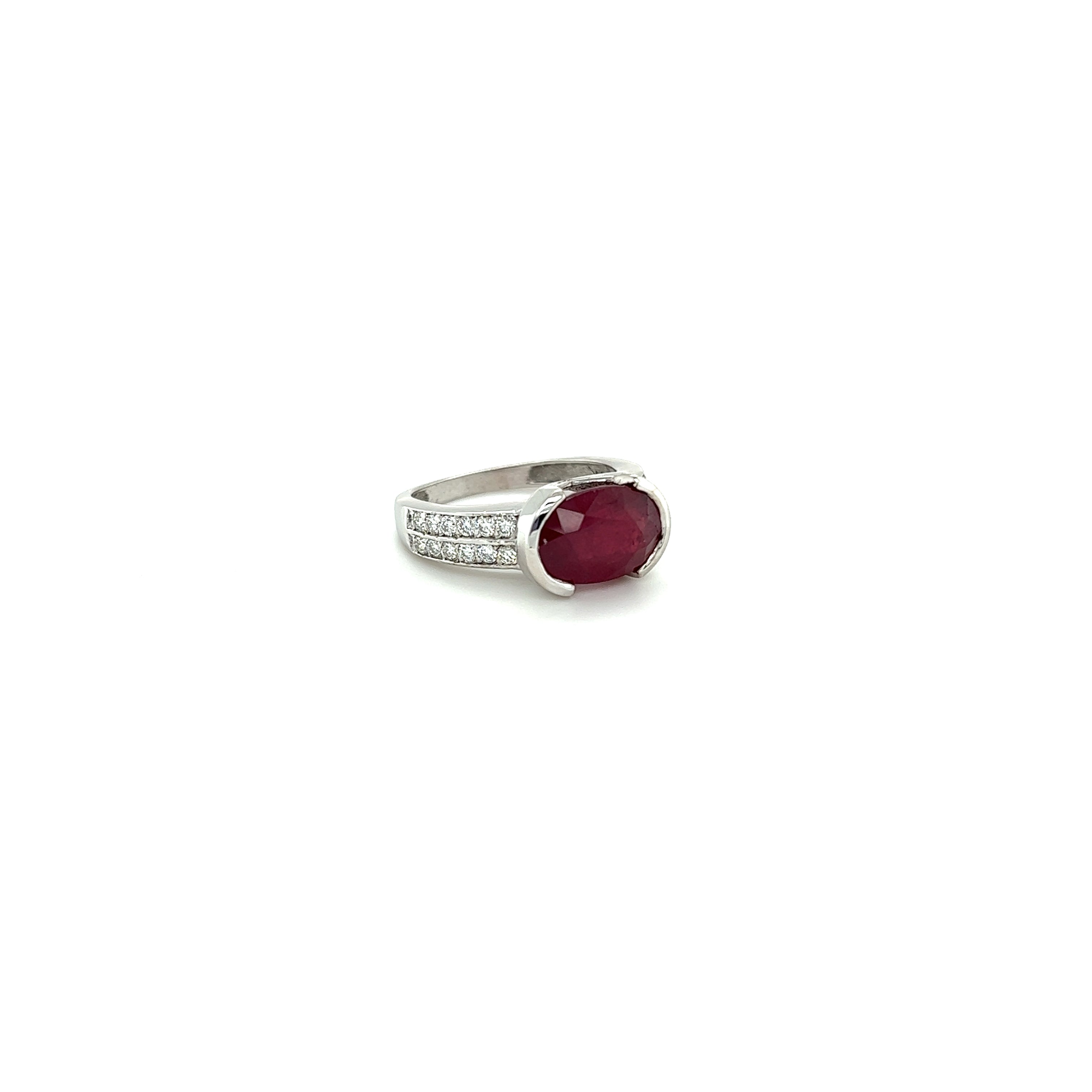 White Gold 14k Diamond and Ruby Ring | I&I Diamonds in Coconut Creek, FL