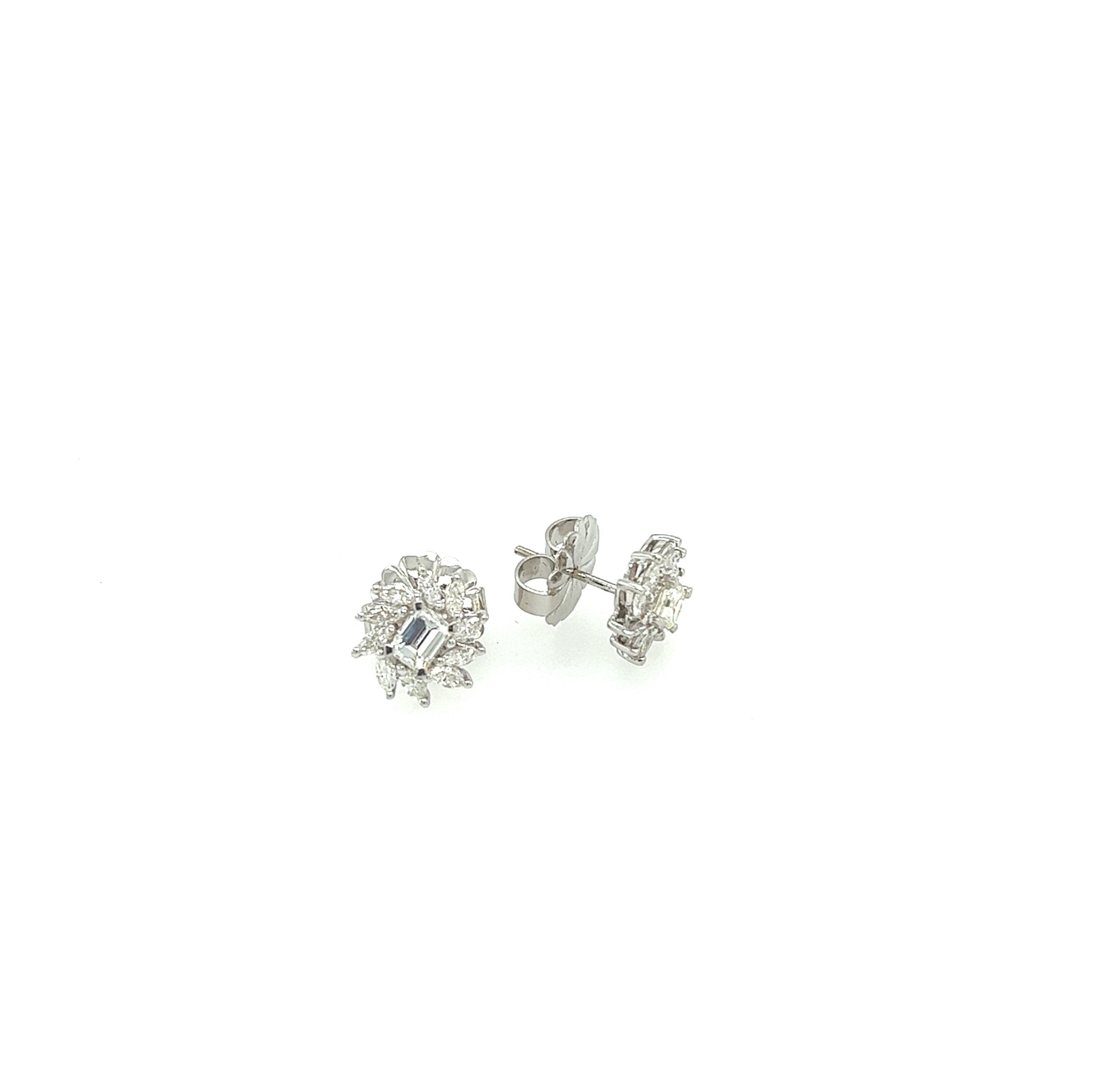 Diamond 2 ctw White Gold 18k Studs | I&I Diamonds in Coconut Creek, FL