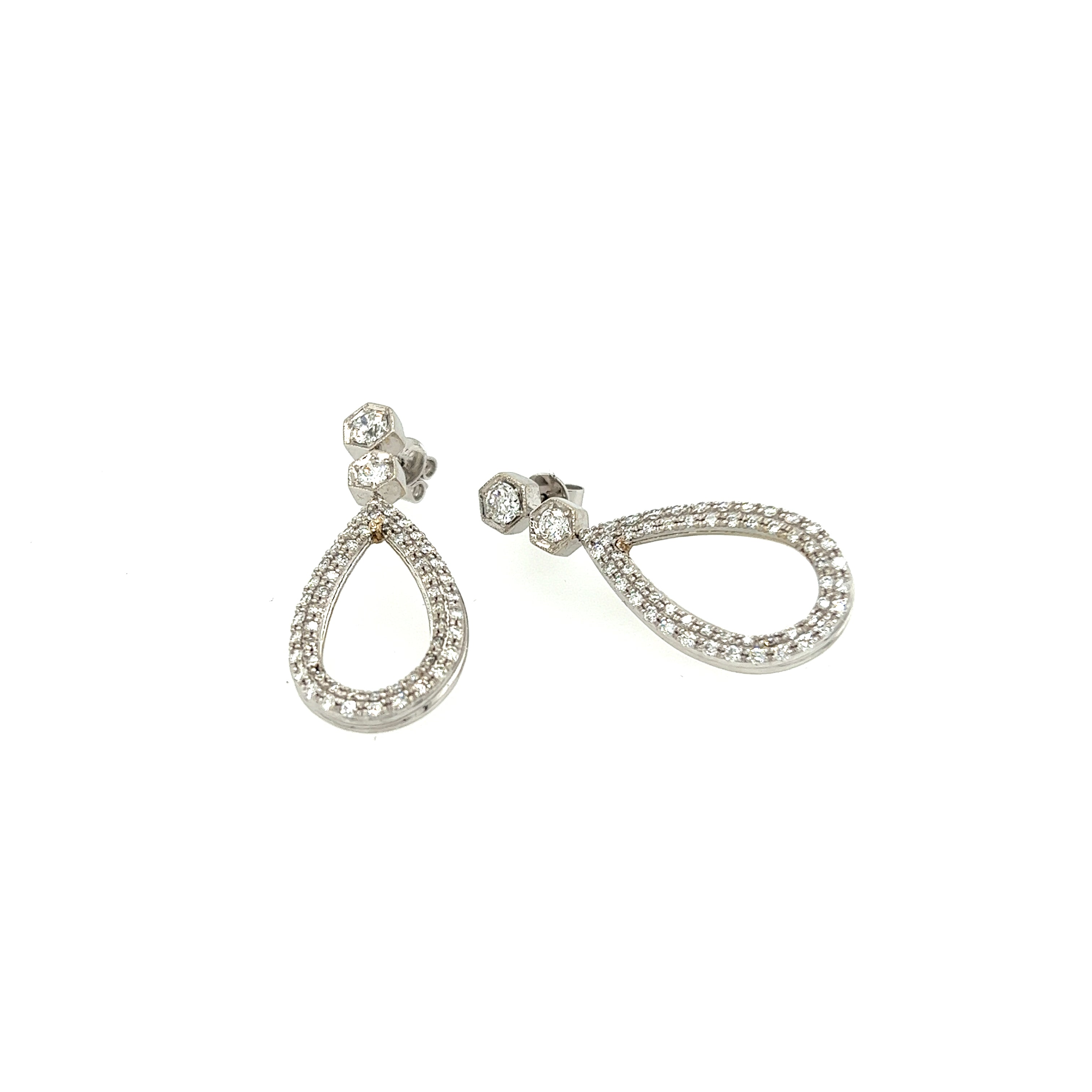 White Gold 18k Diamond Earrings | I&I Diamonds in Coconut Creek, FL