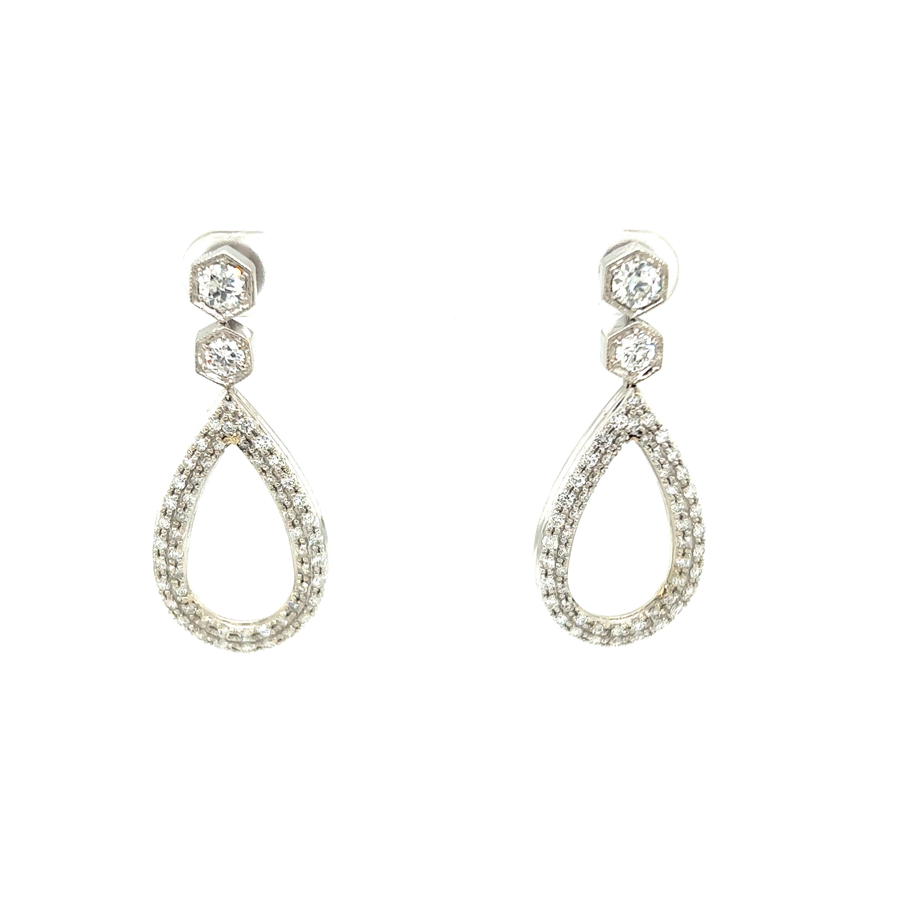 White Gold 18k Diamond Earrings | I&I Diamonds in Coconut Creek, FL