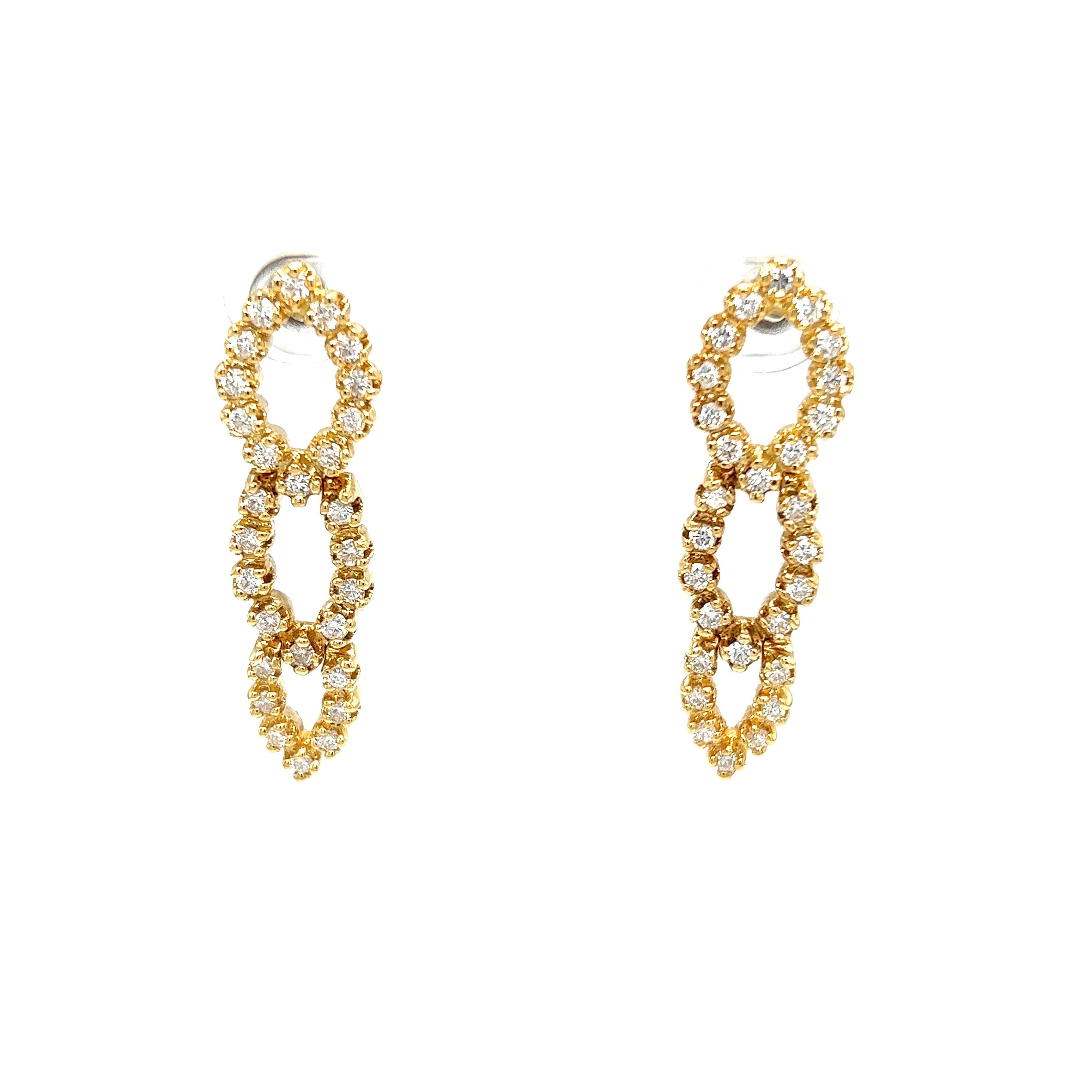 Yellow Gold 18k Diamond Chandelier Earrings | I&I Diamonds in Coconut Creek, FL