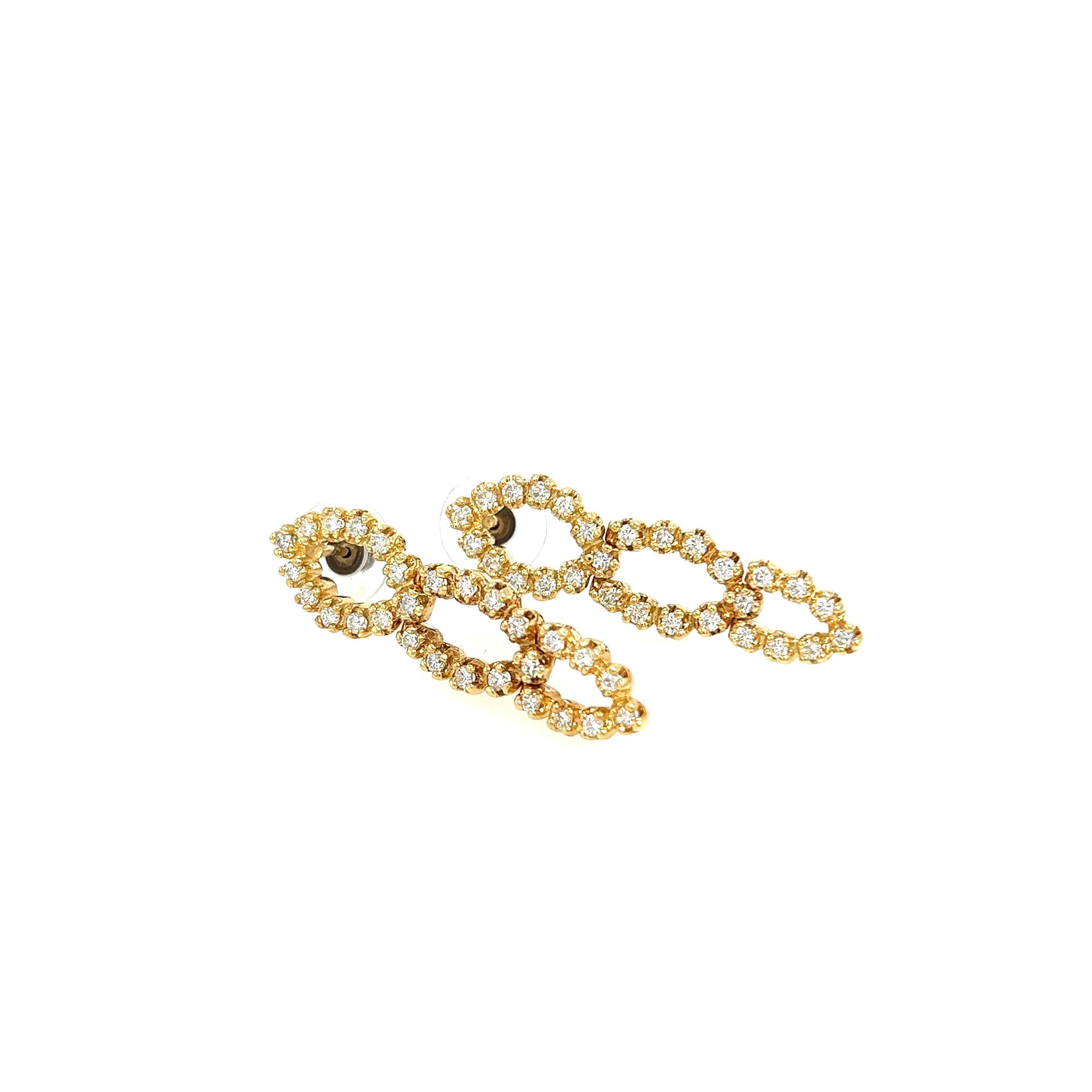 Yellow Gold 18k Diamond Chandelier Earrings | I&I Diamonds in Coconut Creek, FL