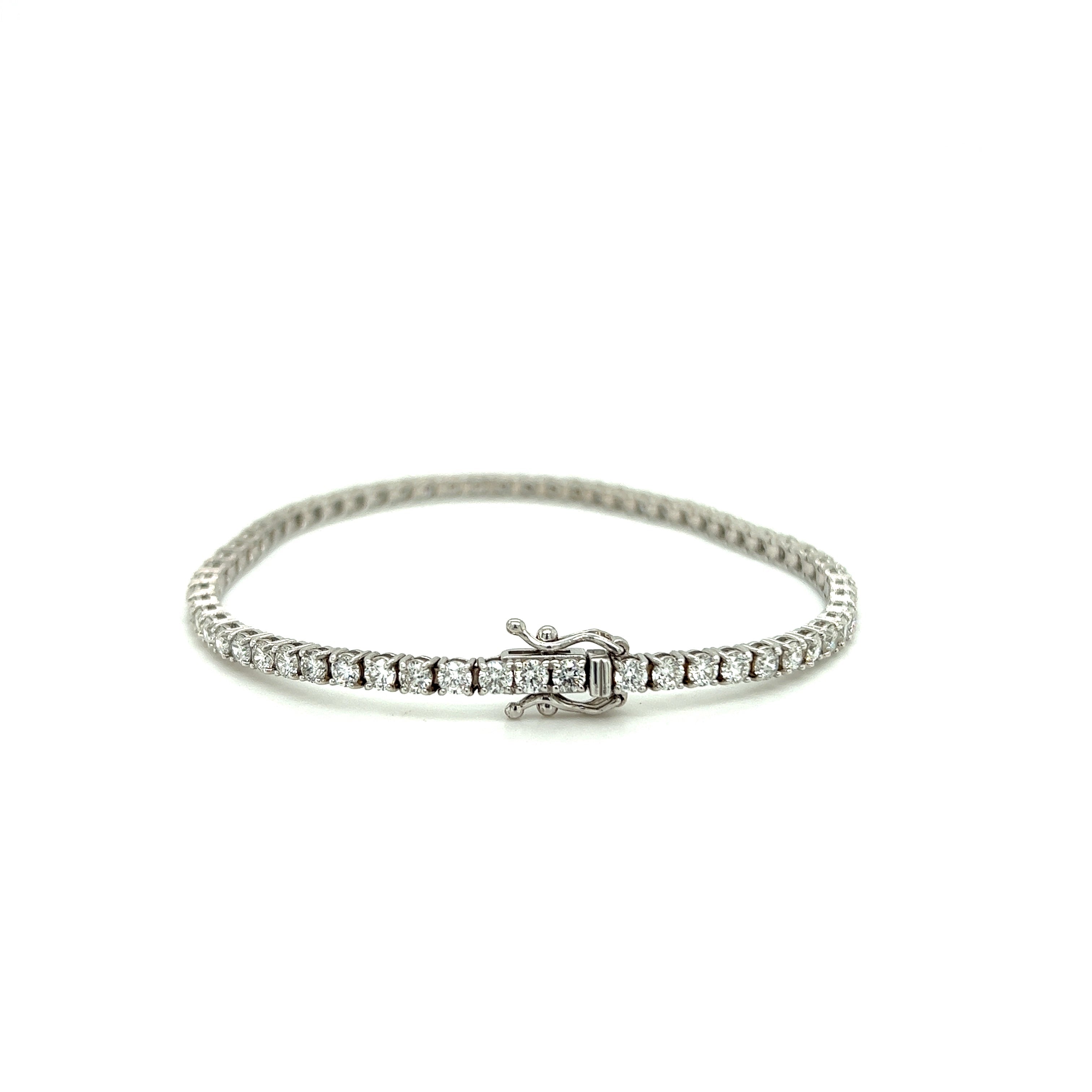 White Gold 18k Diamond 4.20 ctw Tennis Bracelet | I&I Diamonds in Coconut Creek, FL