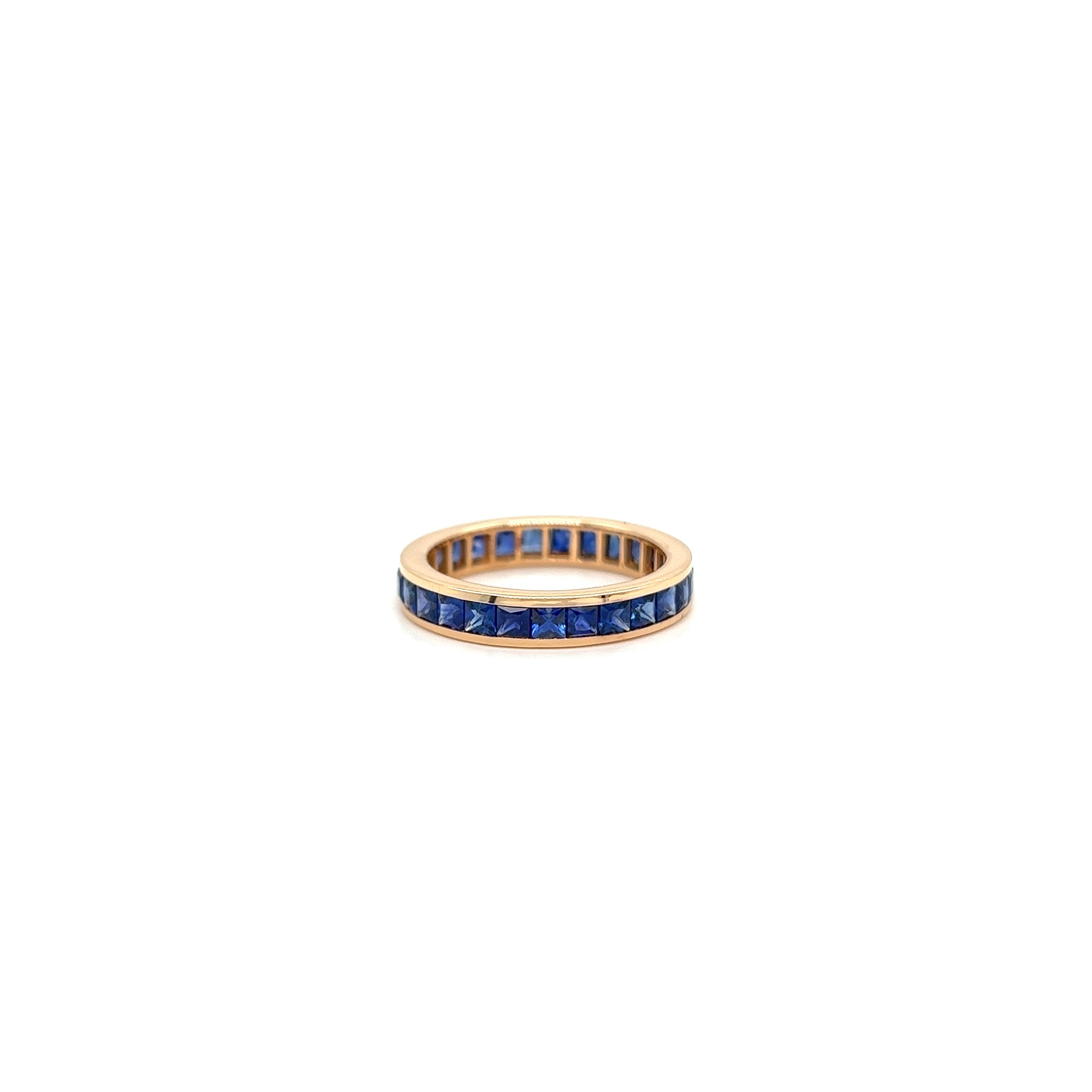 Rose Gold 18k Sapphire Eternity Band | I&I Diamonds in Coconut Creek, FL