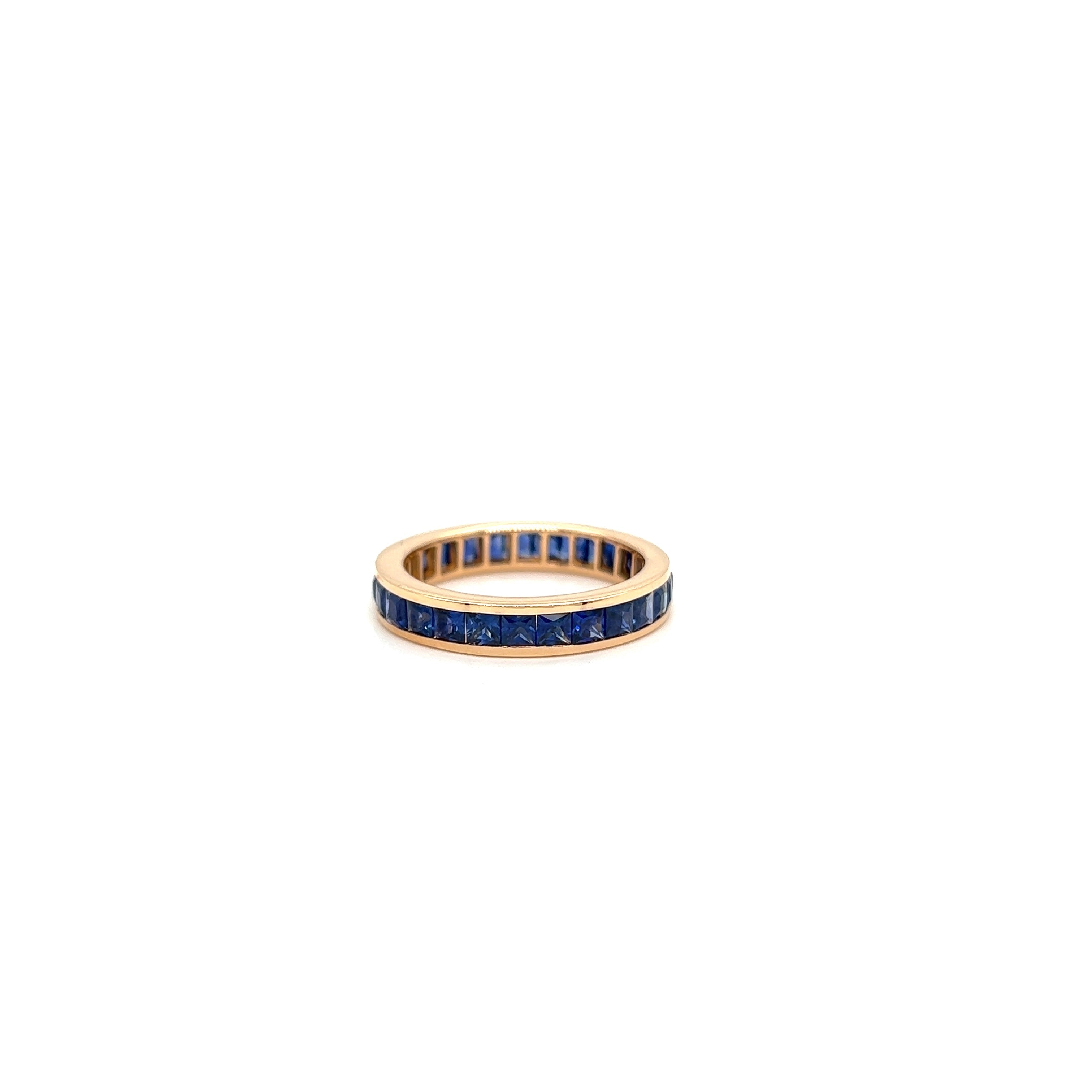 Rose Gold 18k Sapphire Eternity Band | I&I Diamonds in Coconut Creek, FL