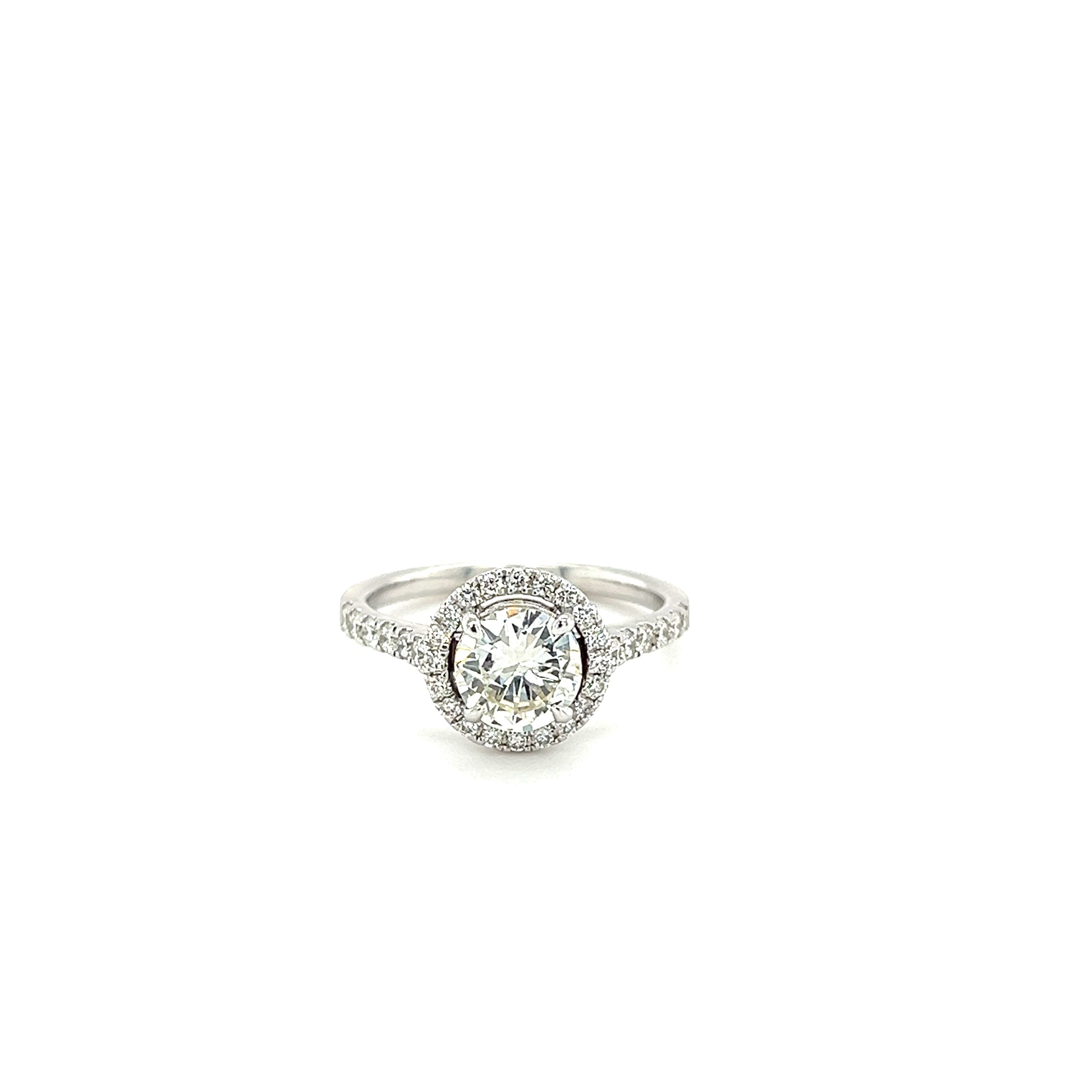 White Gold 14k Round Diamond 0.88 ctw Engagement Ring | I&I Diamonds in Coconut Creek, FL