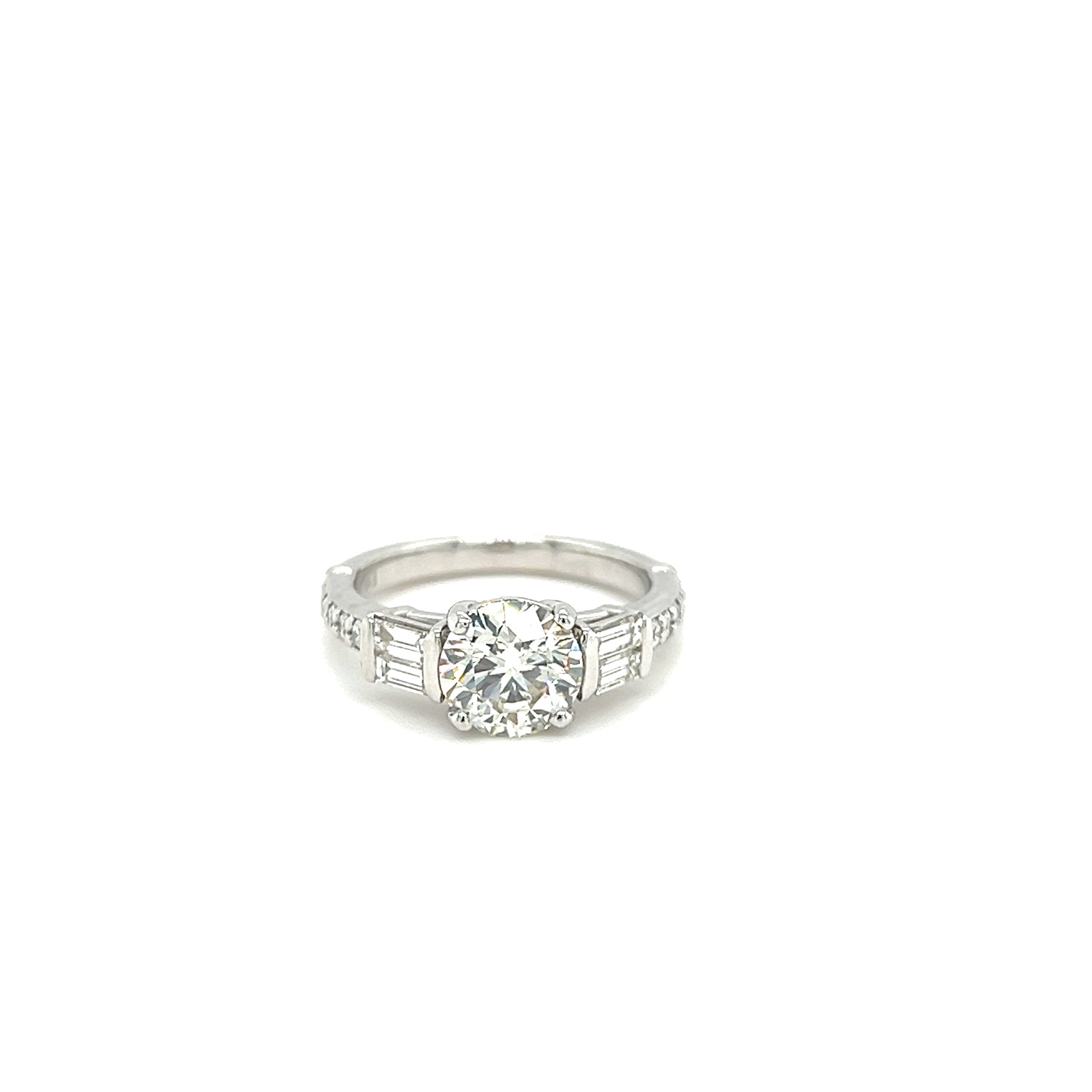 White Gold 14k Round Diamond 1.60 ctw Engagement Ring | I&I Diamonds in Coconut Creek, FL