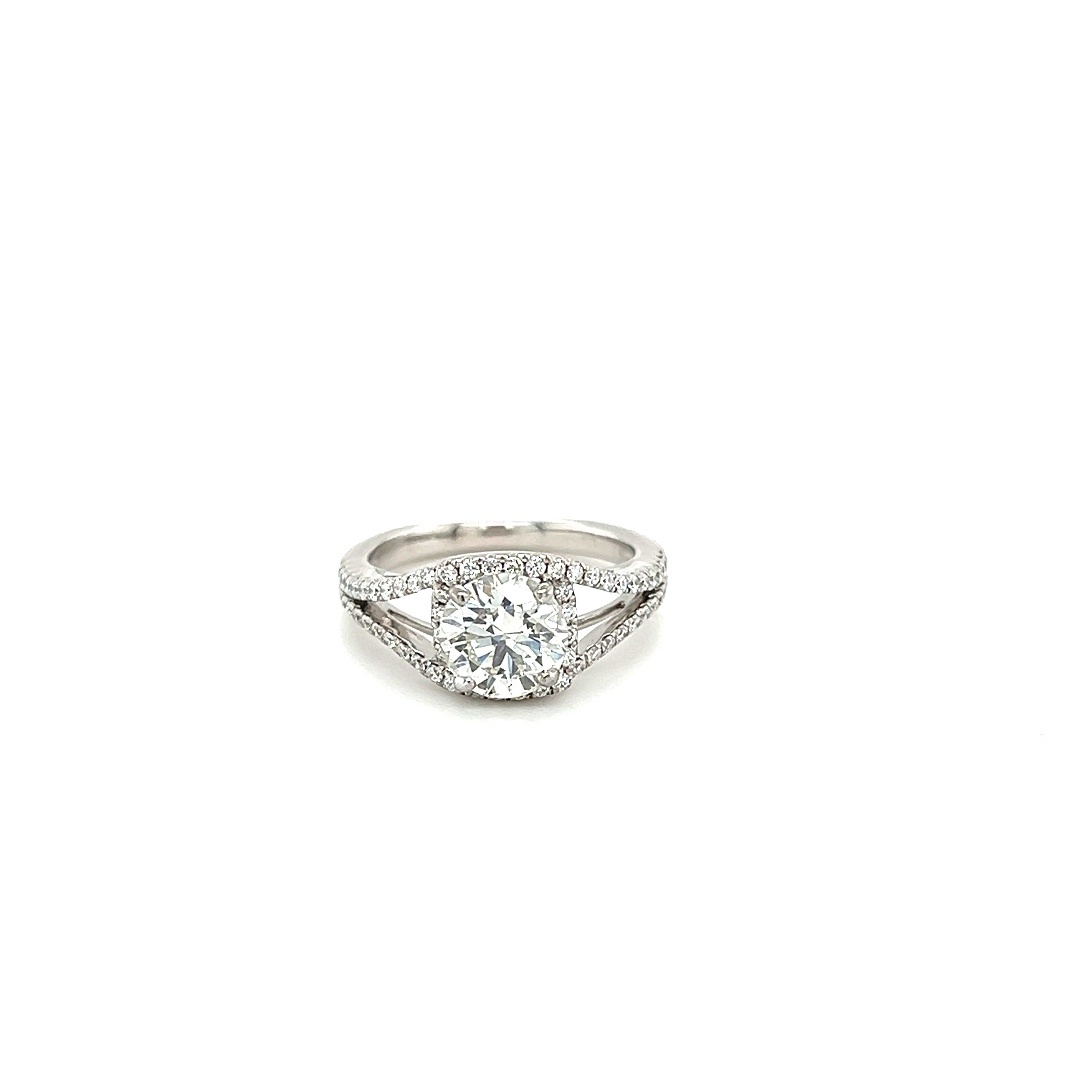 White Gold 18k Round Diamond 1.10 ctw Engagement Ring | I&I Diamonds in Coconut Creek, FL