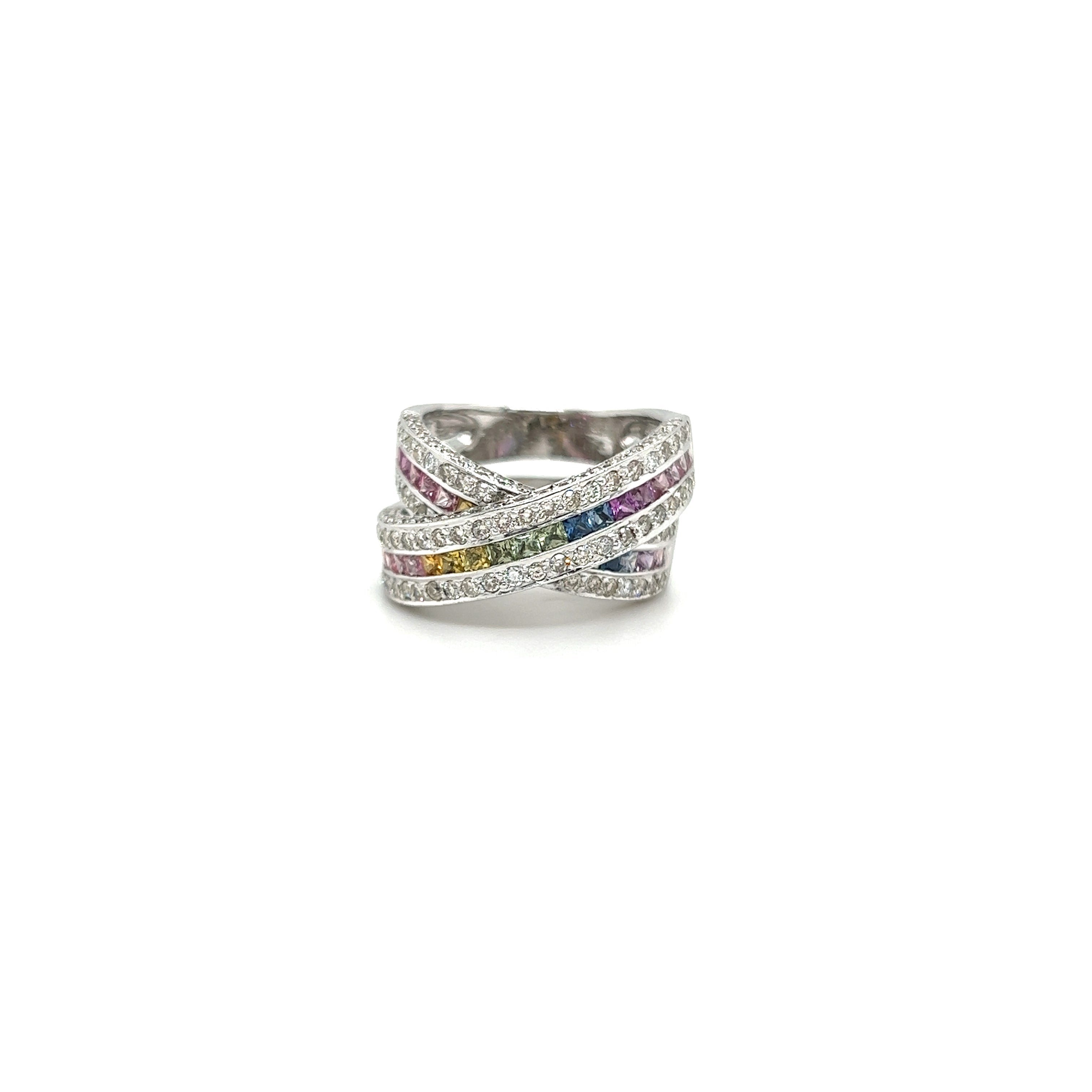 White Gold 14k Diamond and Sapphire Ring | I&I Diamonds in Coconut Creek, FL