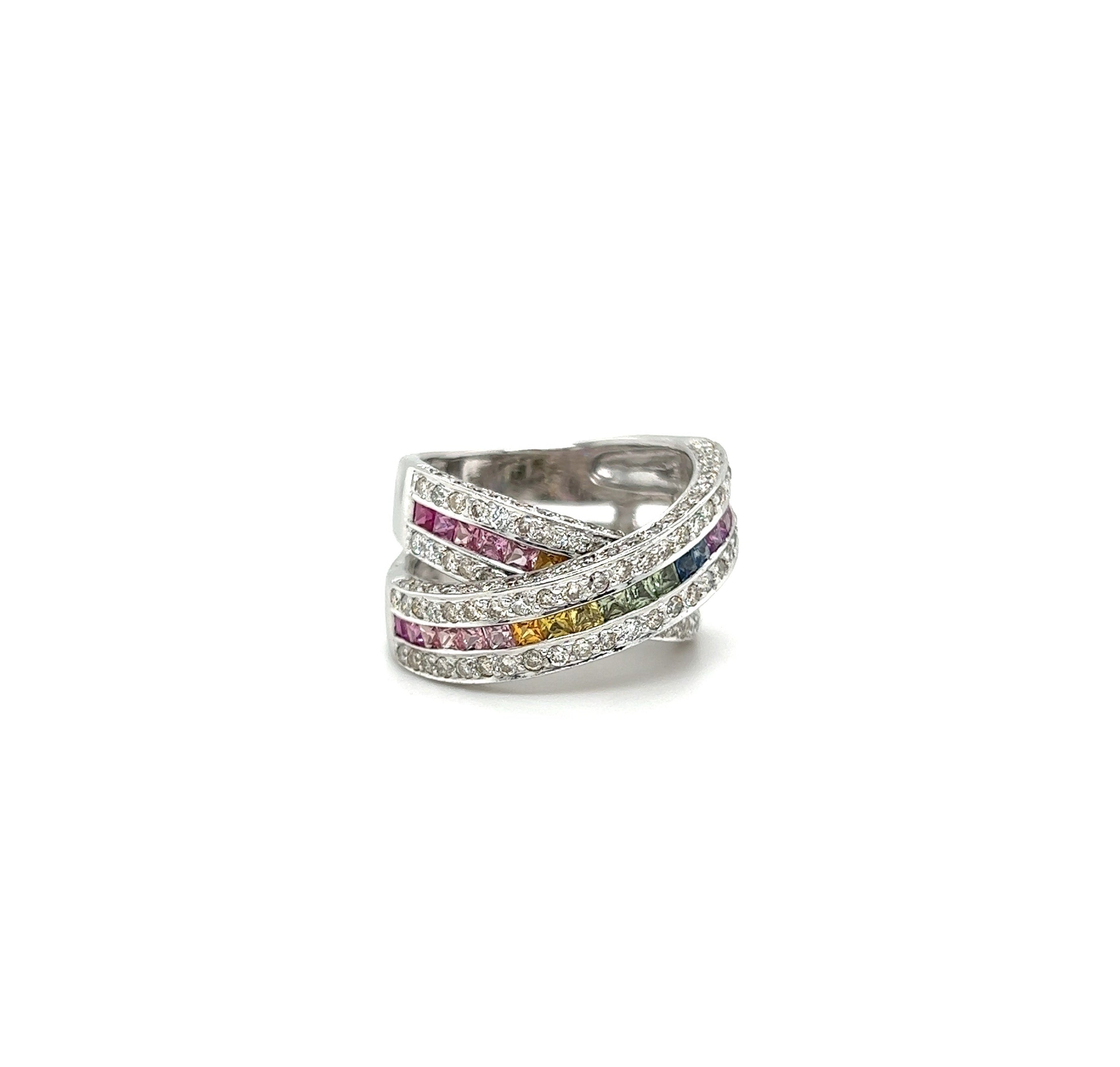 White Gold 14k Diamond and Sapphire Ring | I&I Diamonds in Coconut Creek, FL