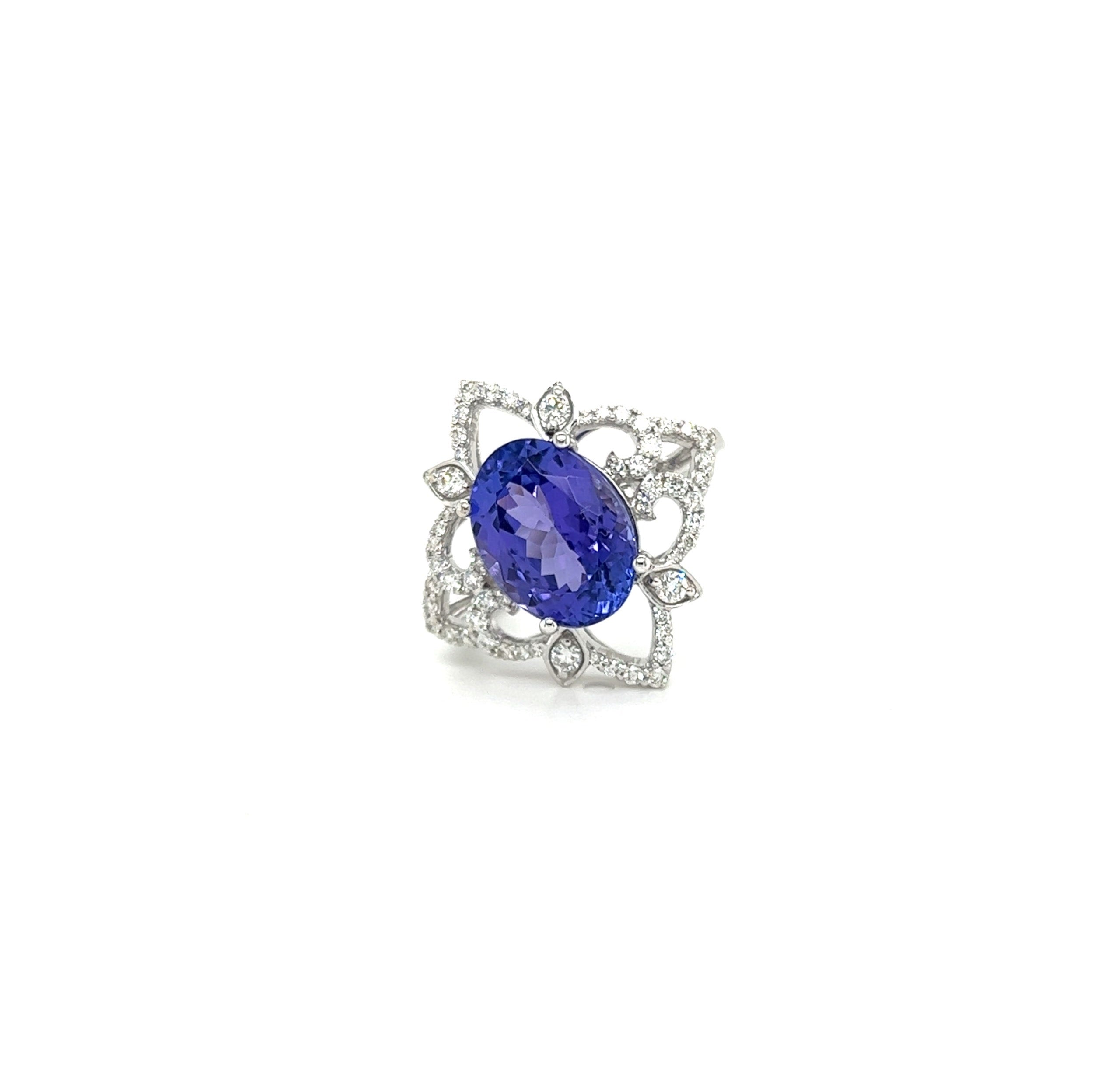 White Gold 14k Diamond and Tanzanite Ring | I&I Diamonds in Coconut Creek, FL