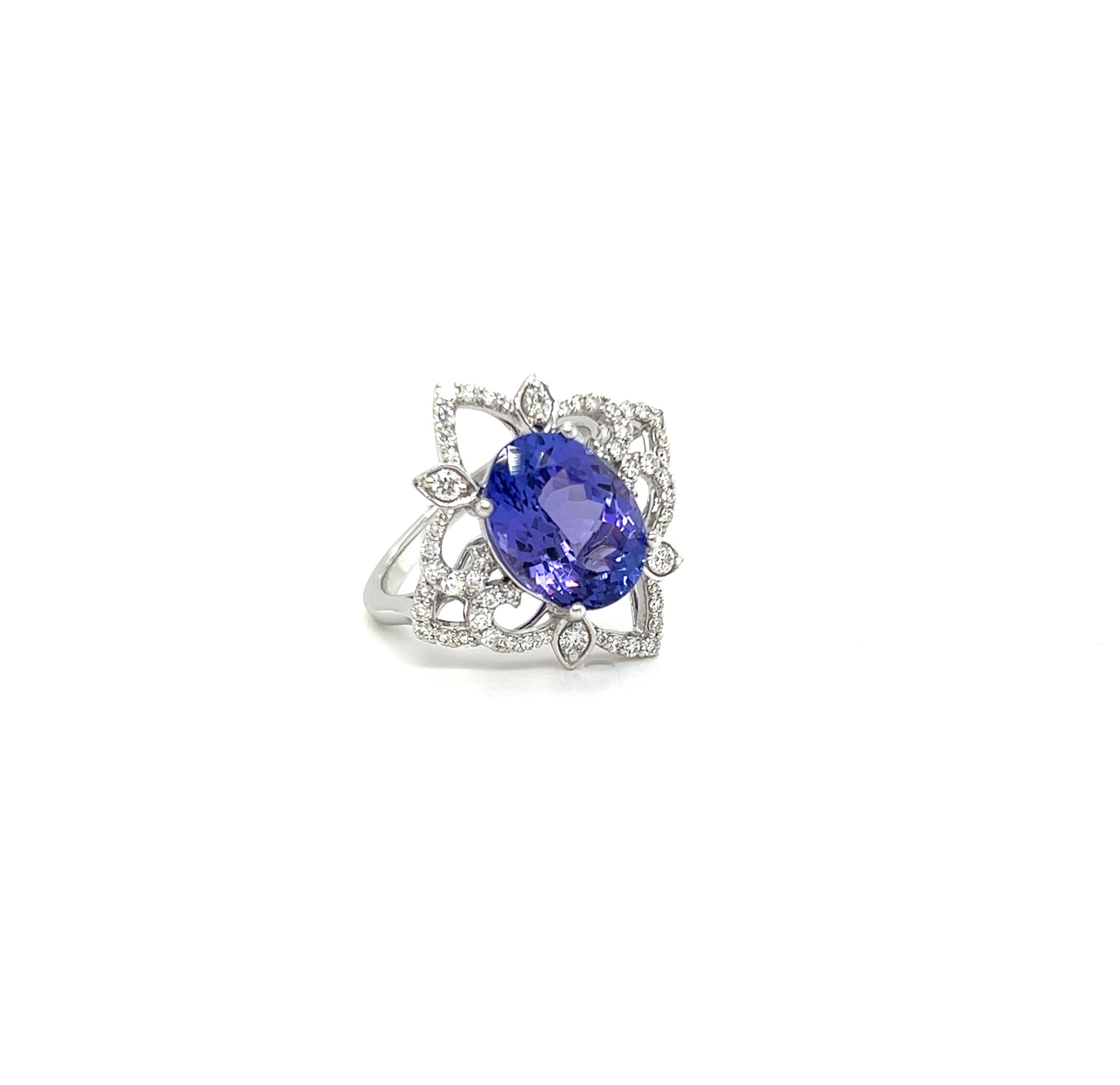 White Gold 14k Diamond and Tanzanite Ring | I&I Diamonds in Coconut Creek, FL