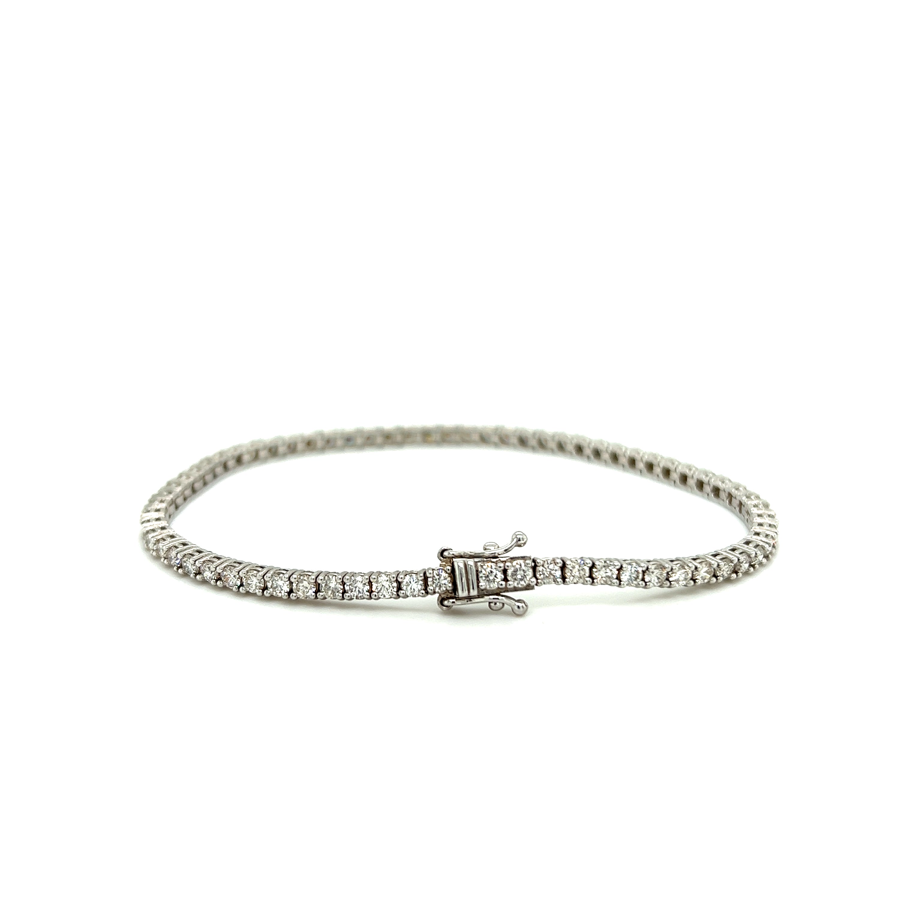 White Gold 14k Diamond 3.01 ctw Tennis Bracelet | I&I Diamonds in Coconut Creek, FL