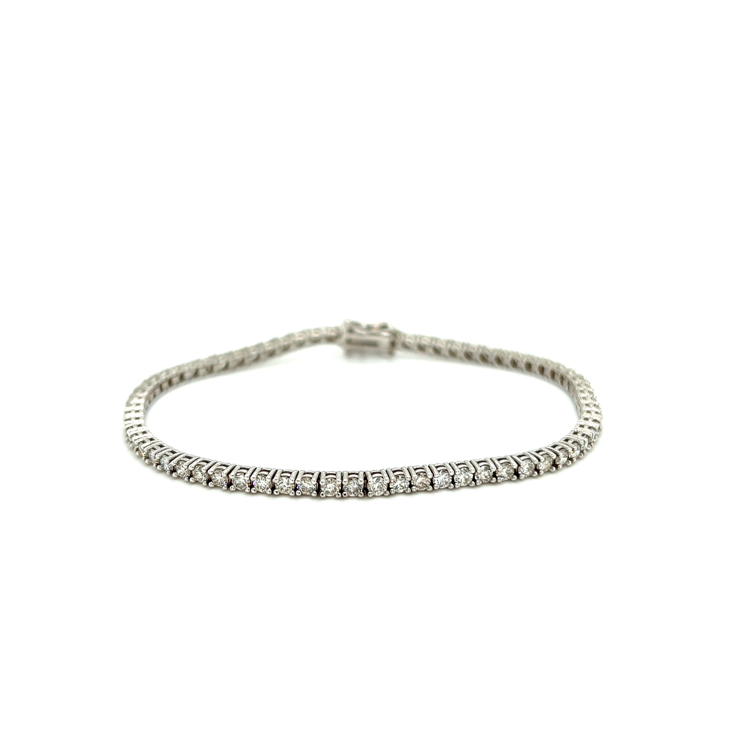 White Gold 14k Diamond 3.01 ctw Tennis Bracelet | I&I Diamonds in Coconut Creek, FL