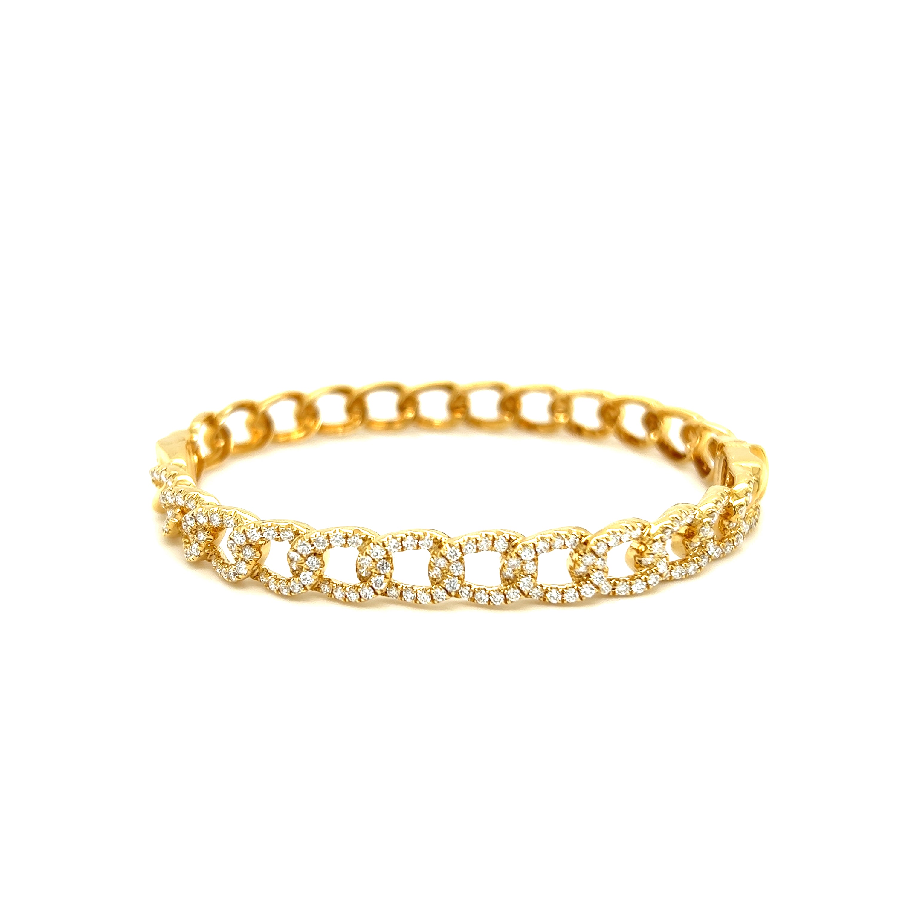 Yellow Gold 18k Diamond Bangle | I&I Diamonds in Coconut Creek, Florida