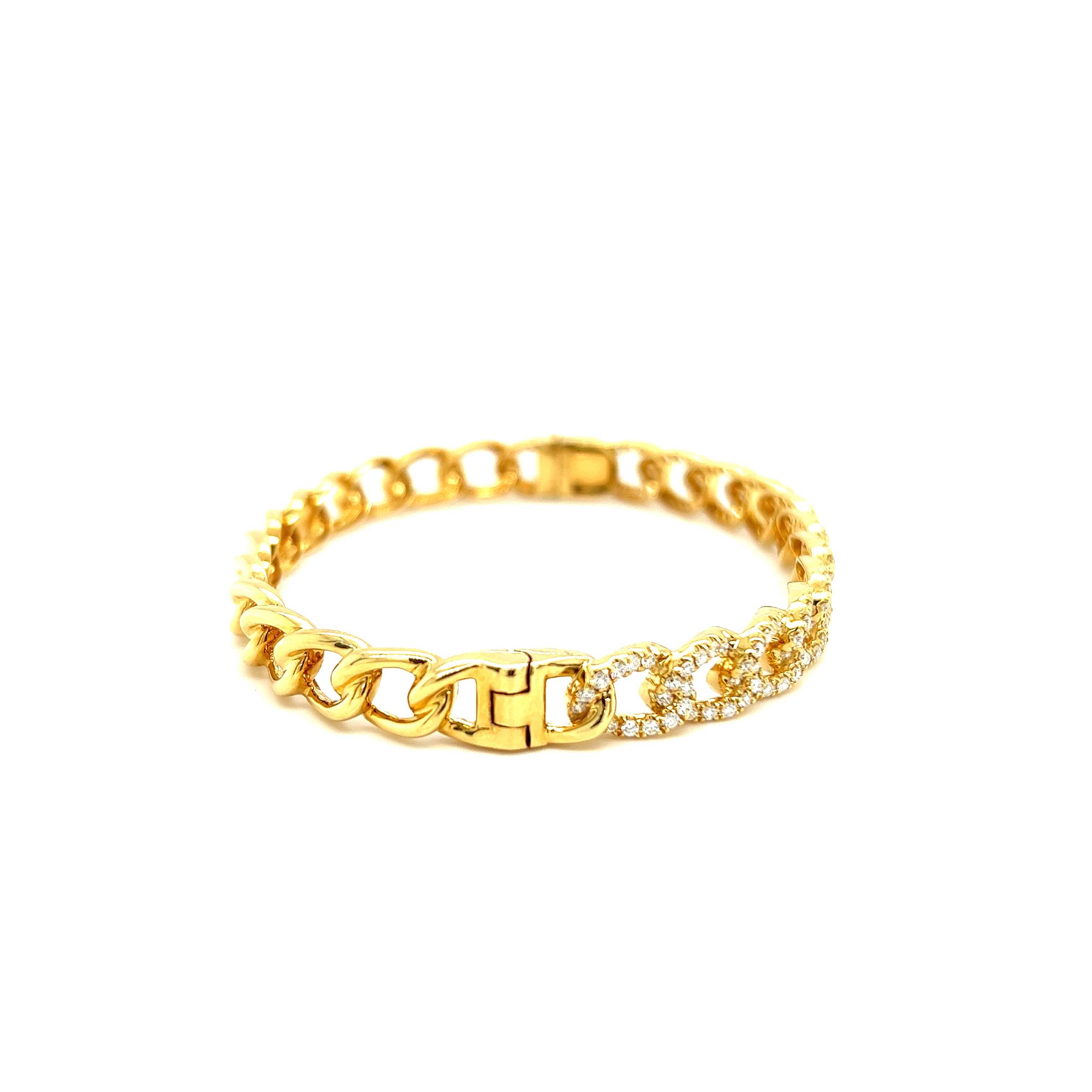 Yellow Gold 18k Diamond Bangle | I&I Diamonds in Coconut Creek, Florida