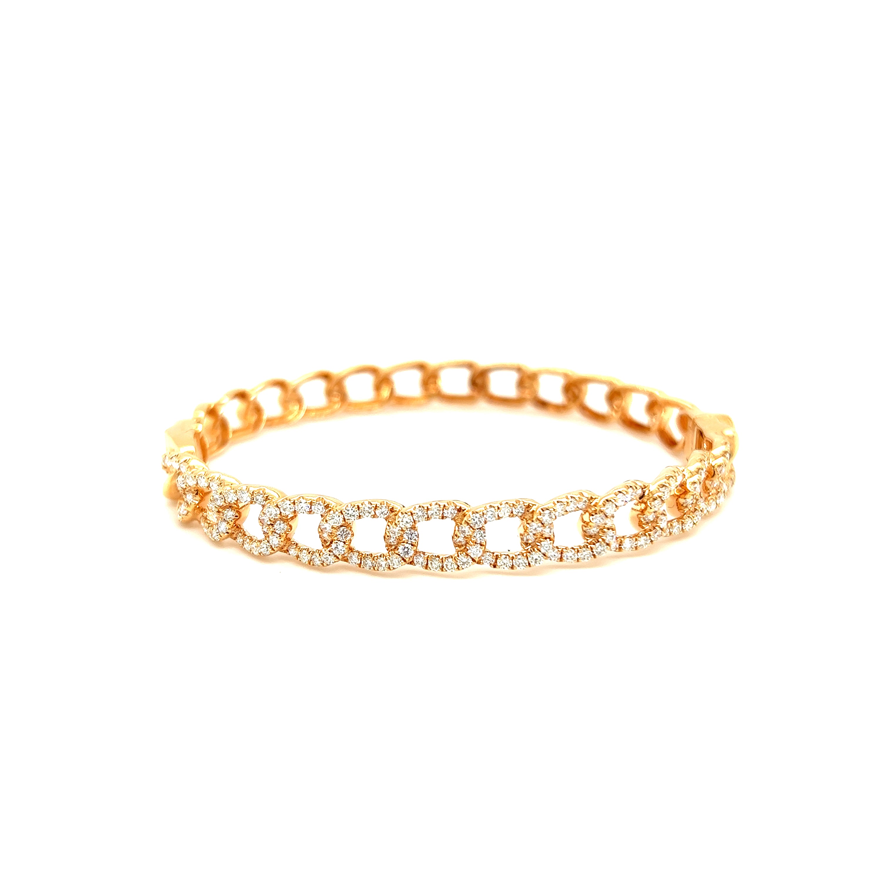 Rose Gold 18k Diamond Bangle | I&I Diamonds in Coconut Creek, FL