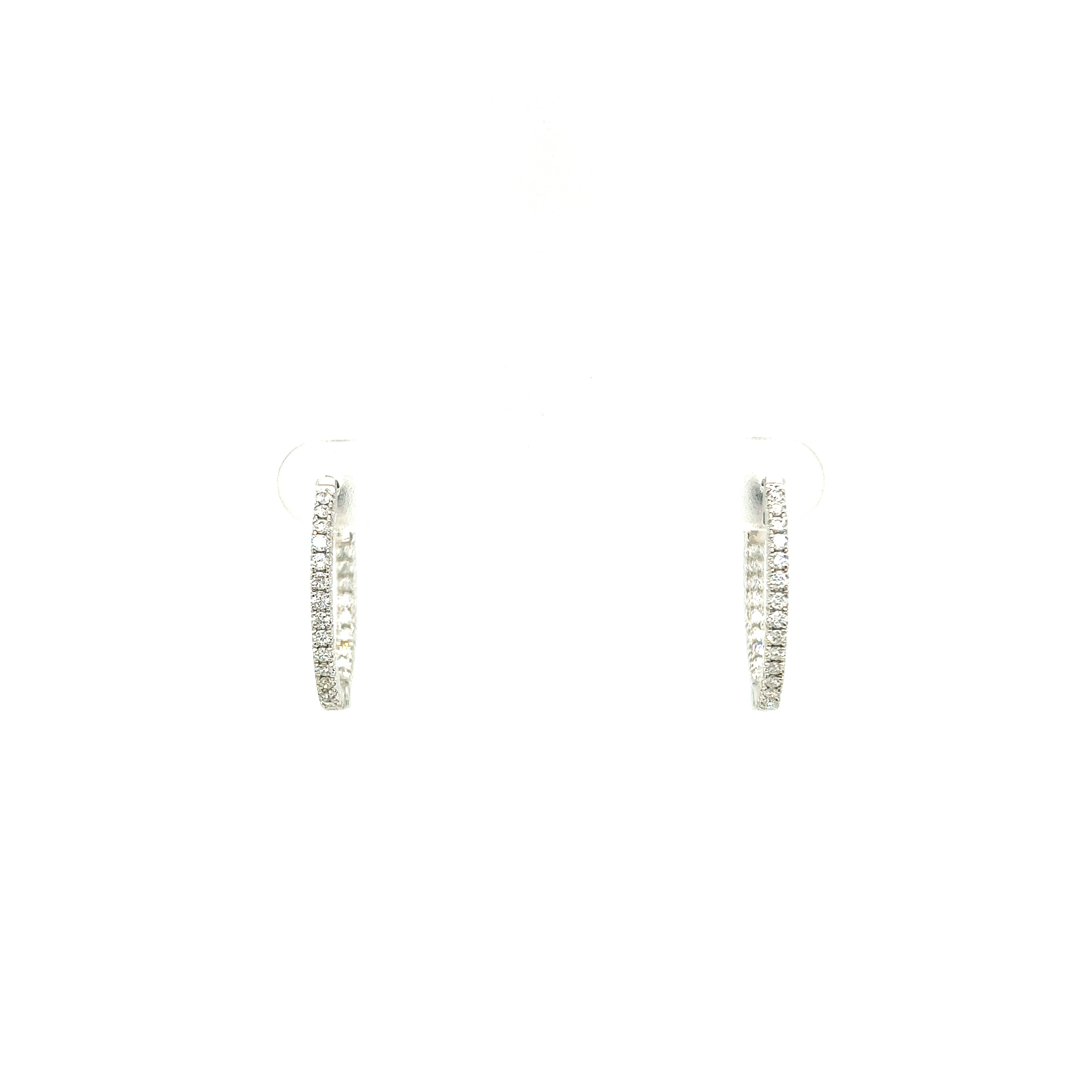 White Gold 18k Diamond Hoop Earrings | I&I Diamonds in Coconut Creek, FL