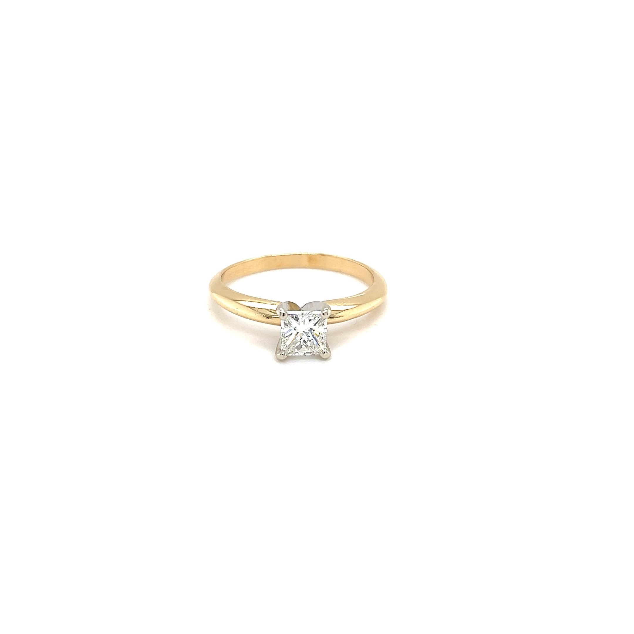 Yellow Gold 14k Princess Diamond 0.59 ctw Engagement Ring | I&I Diamonds in Coconut Creek, FL