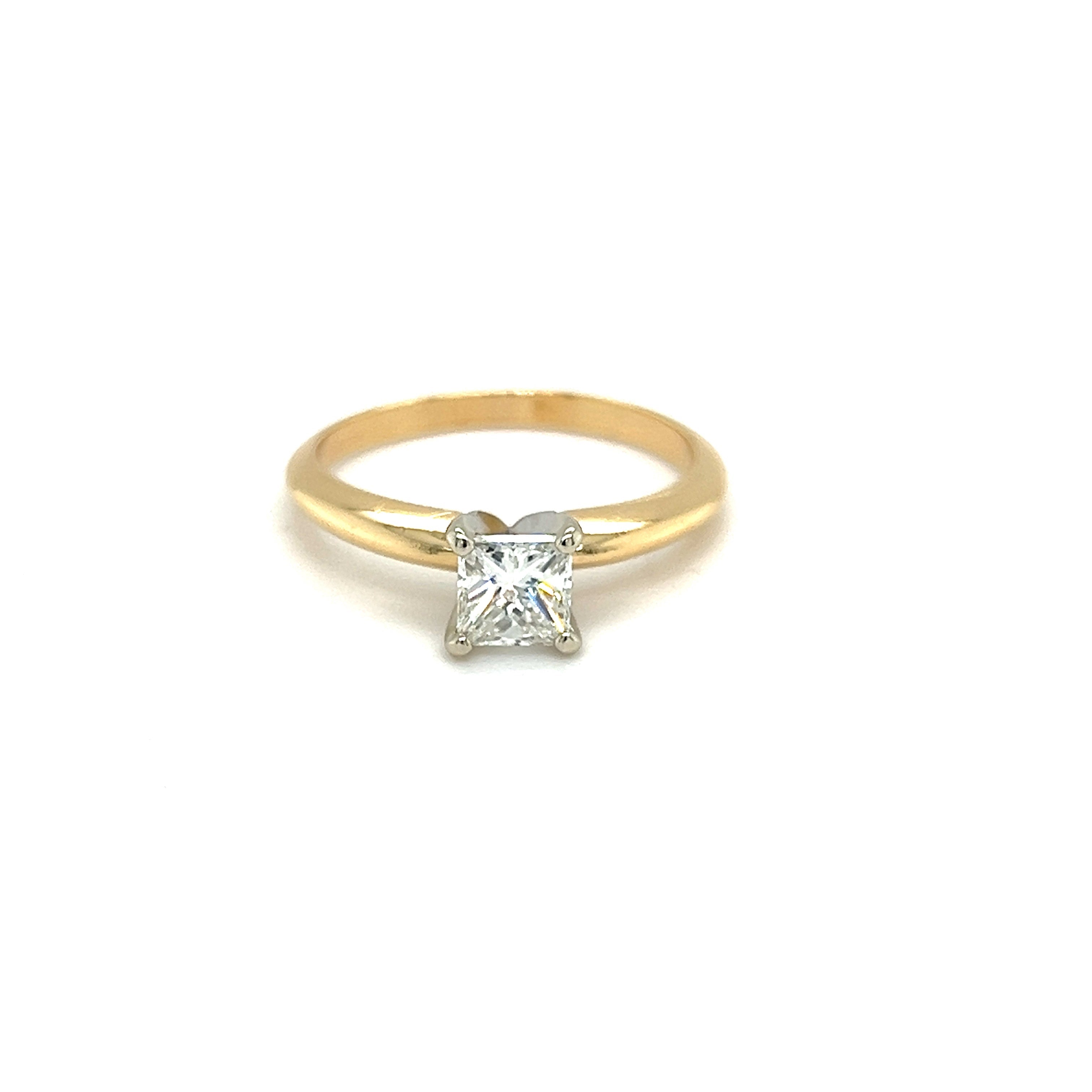 Yellow Gold 14k Princess Diamond 0.59 ctw Engagement Ring | I&I Diamonds in Coconut Creek, FL