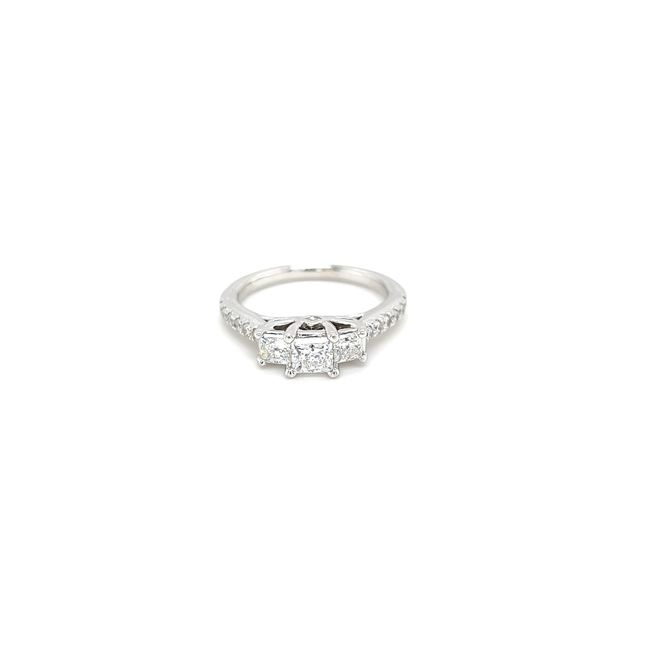 White Gold 14k Princess Diamond 1 ctw Engagement Ring | I&I Diamonds in Coconut Creek, FL