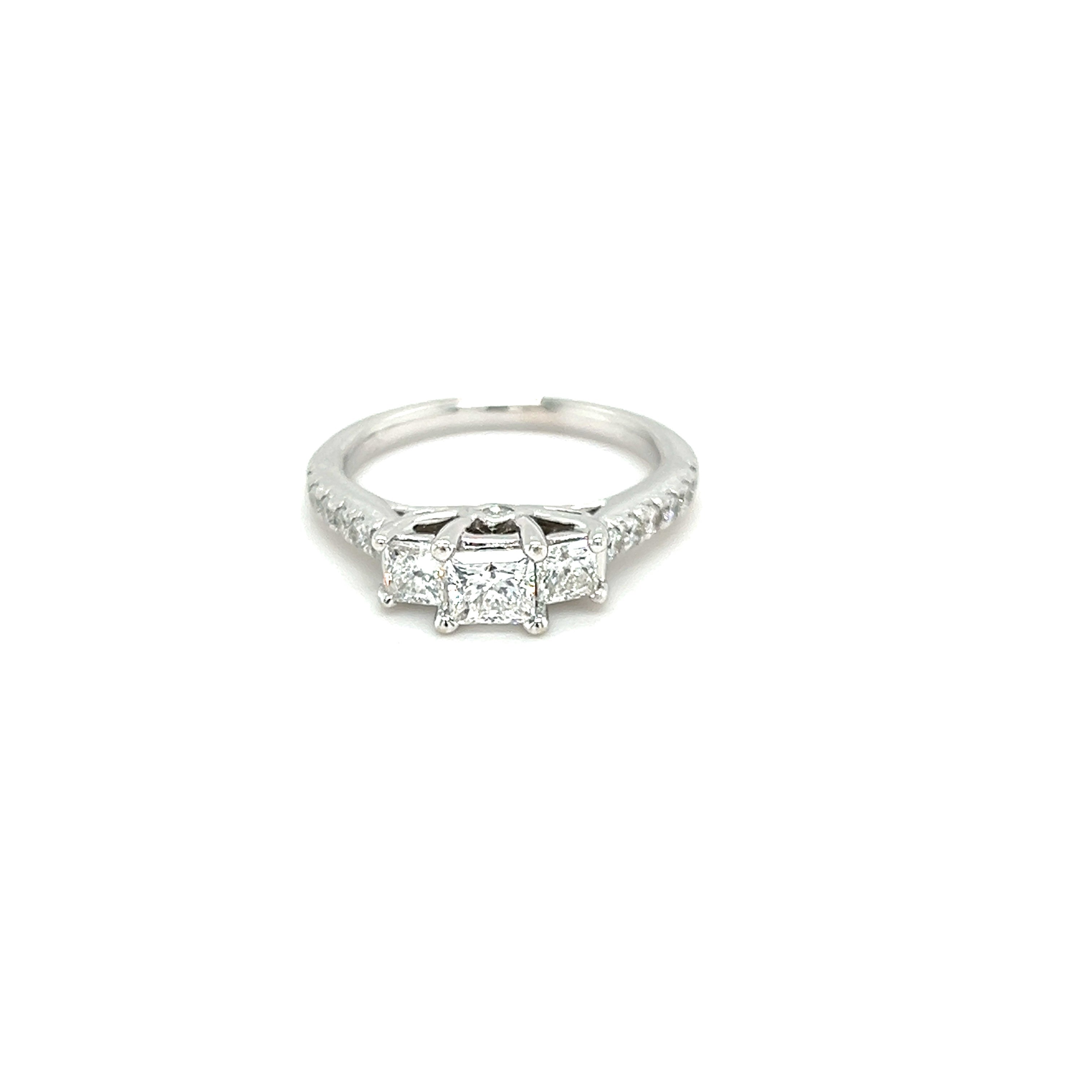 White Gold 14k Princess Diamond 1 ctw Engagement Ring | I&I Diamonds in Coconut Creek, FL