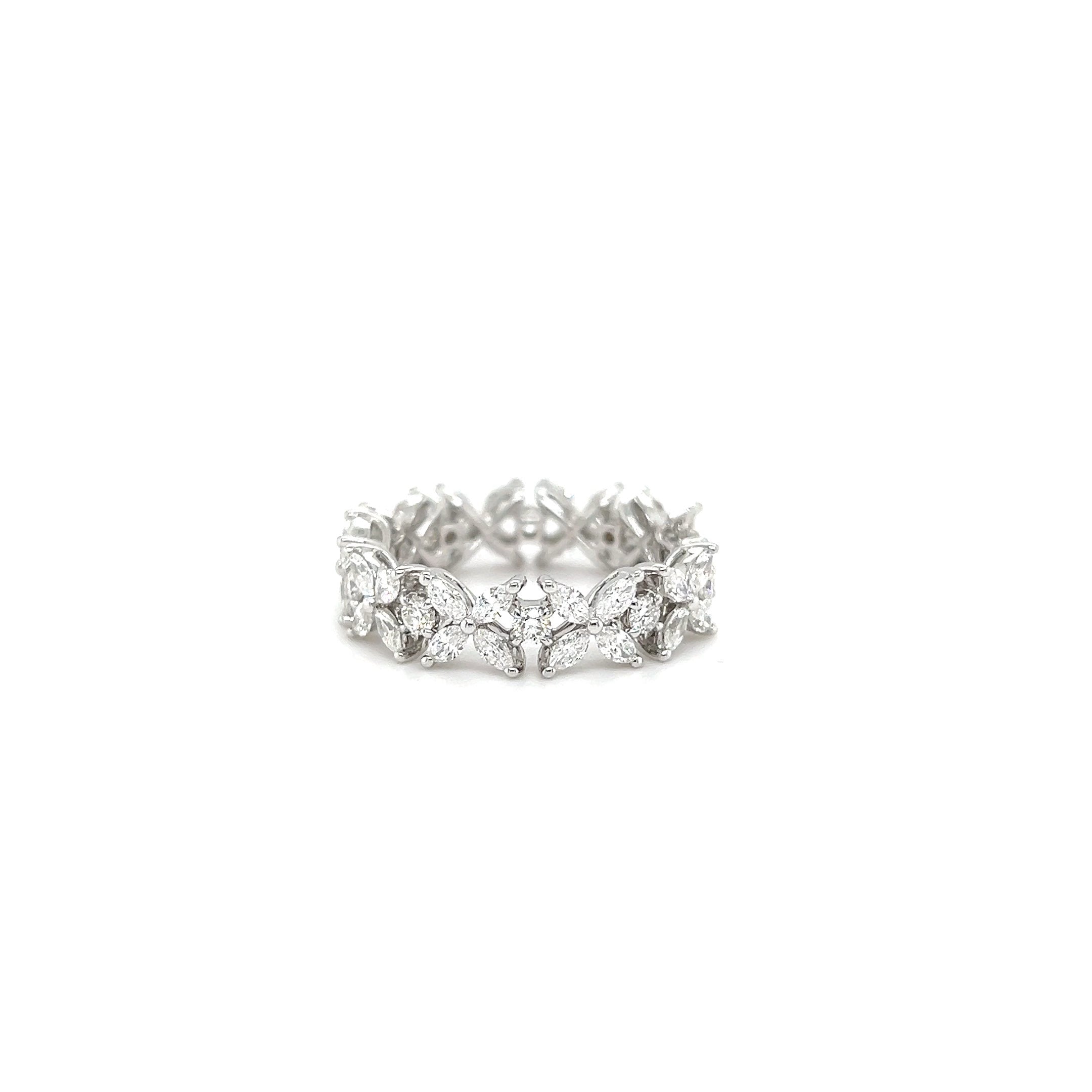 White Gold 18k Marquise Diamond Eternity Band | I&I Diamonds in Coconut Creek, FL