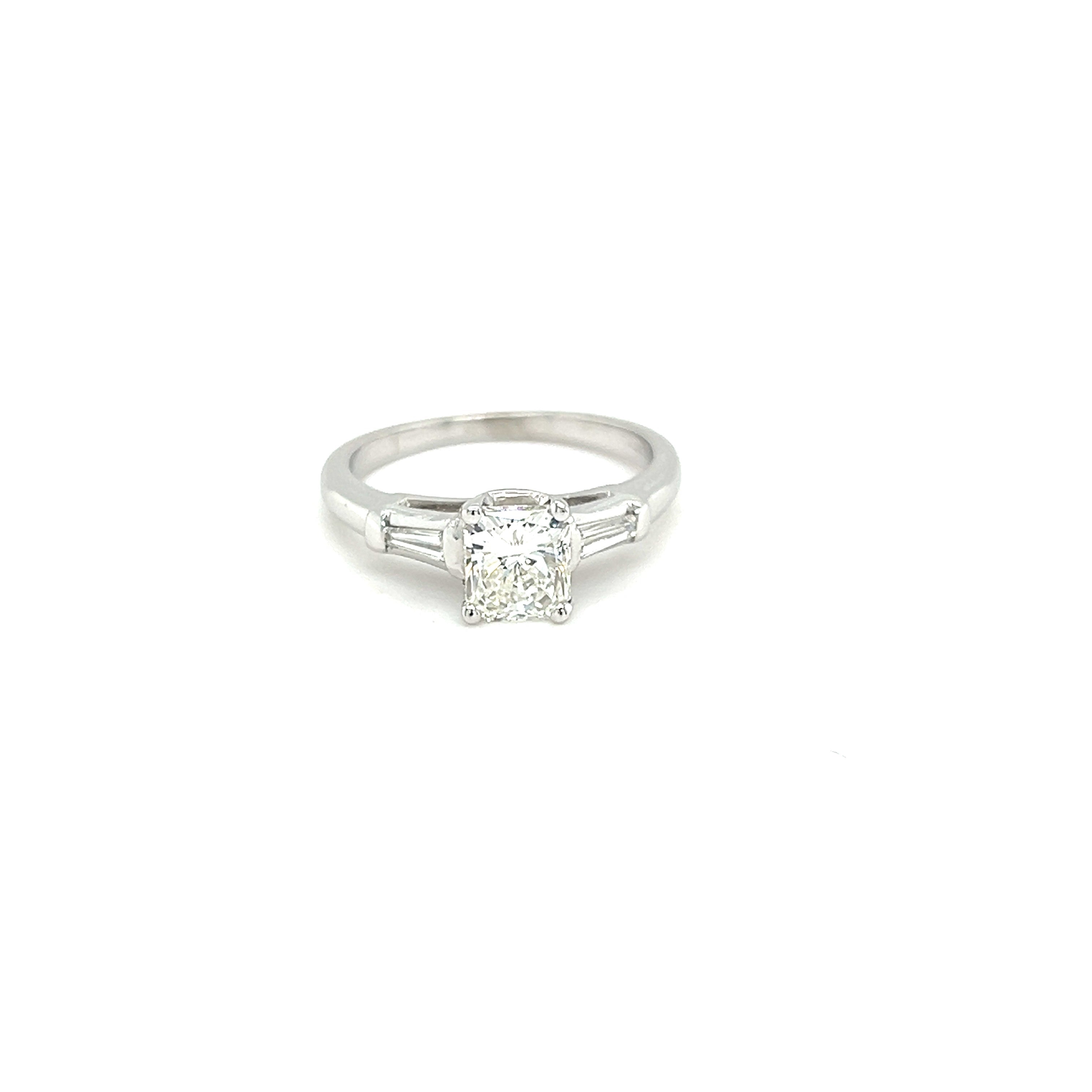 Platinum Radiant Diamond 0.80 ctw Engagement Ring | I&I Diamonds in Coconut Creek, FL