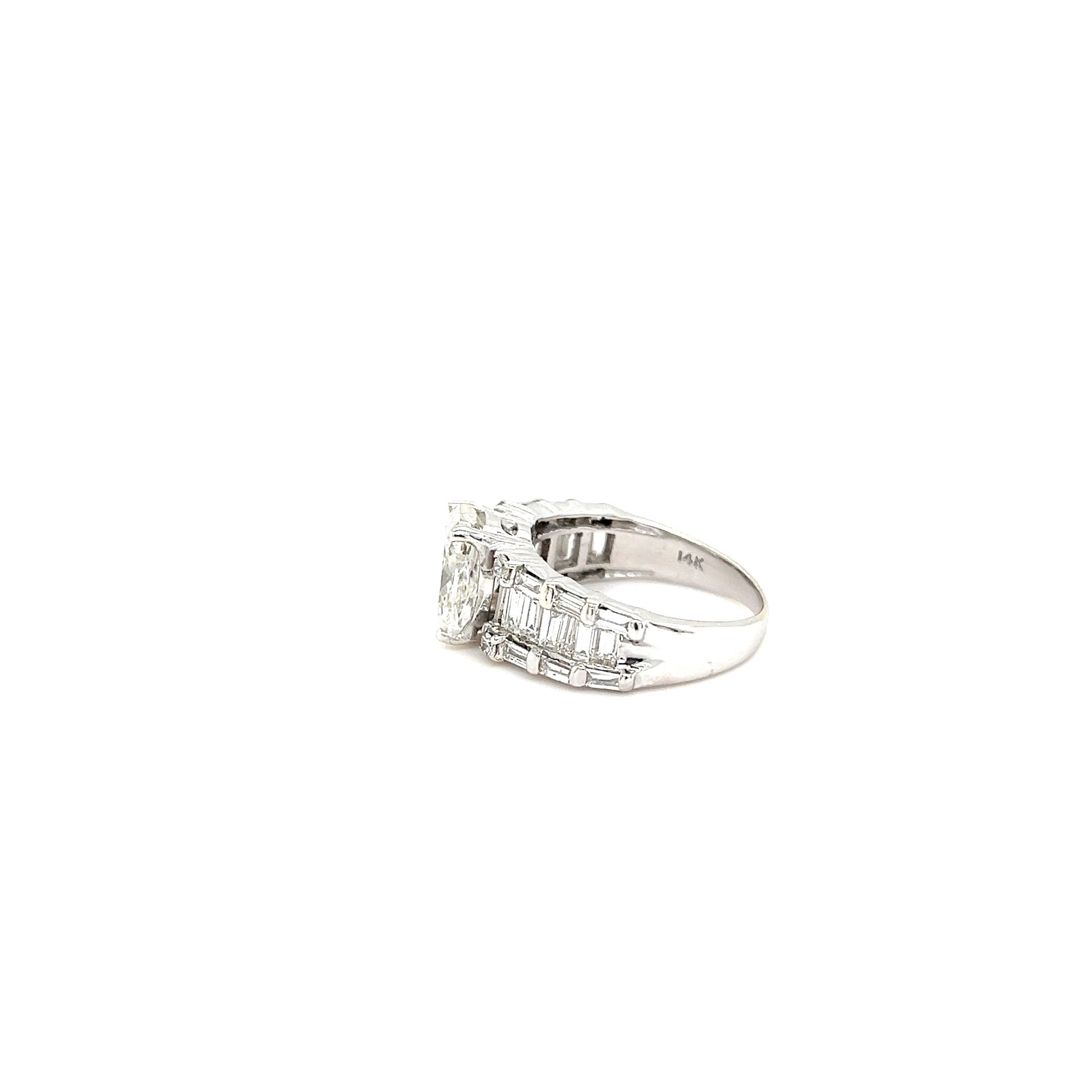 White Gold 14k Cushion Diamond 2.60 ctw Engagement Ring | I&I Diamonds in Coconut Creek, FL