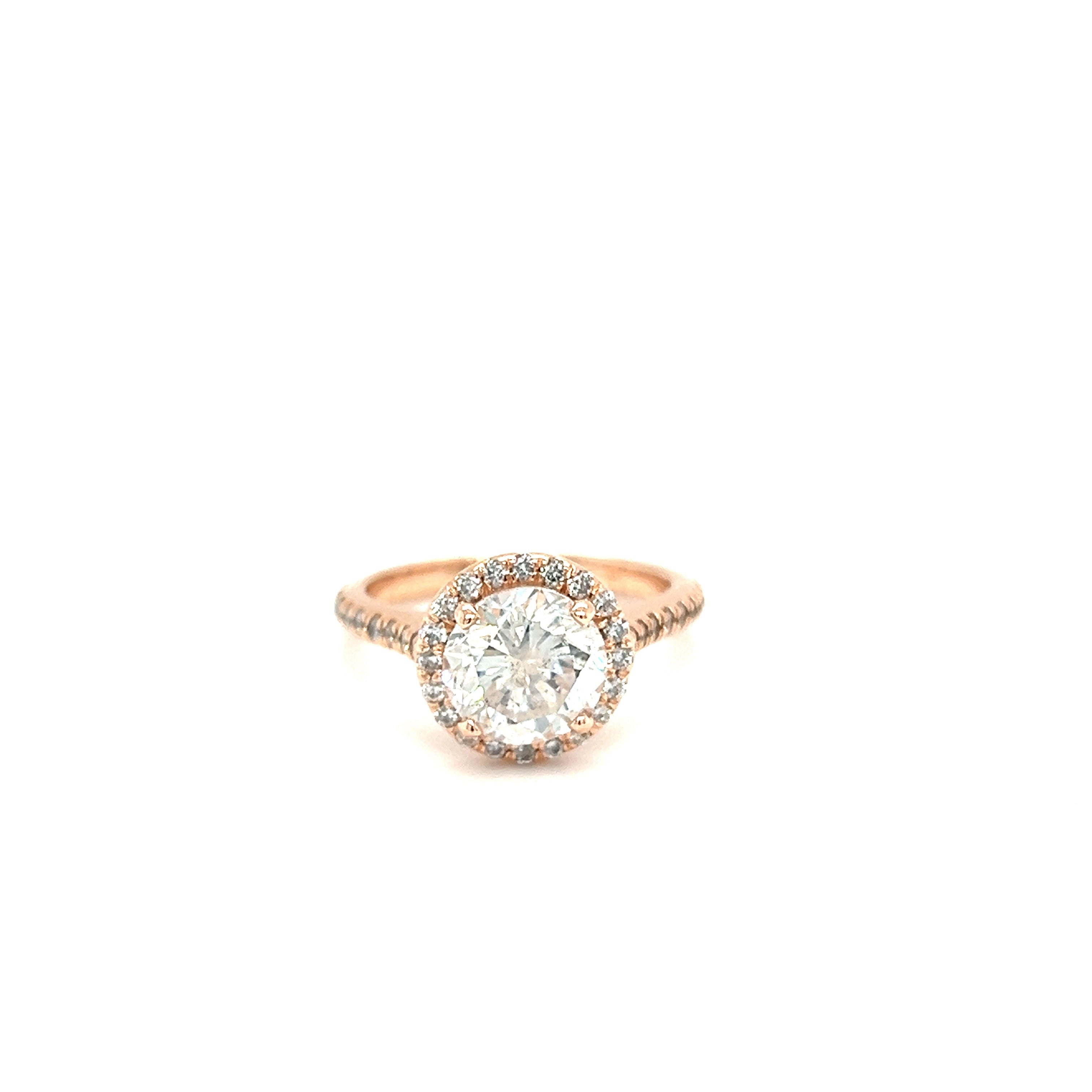 Rose Gold 14k Round Diamond 2.42 ctw Engagement Ring | I&I Diamonds in Coconut Creek, FL