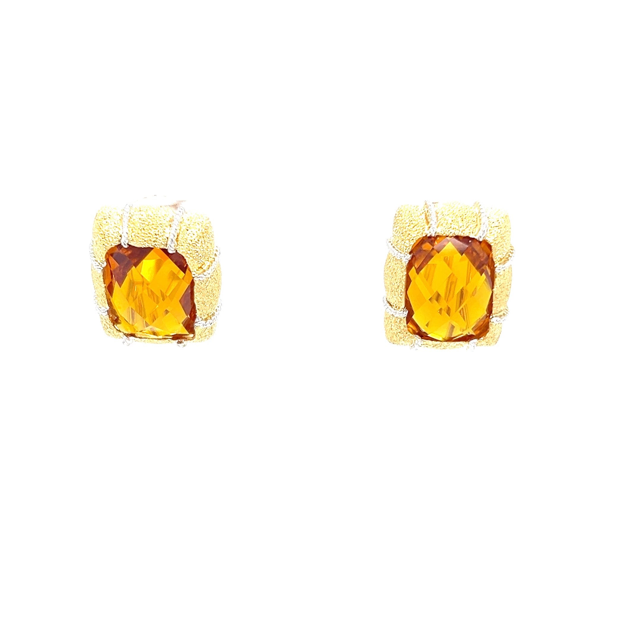 Yellow Gold 18k Citrine Earrings | I&I Diamonds in Coconut Creek, FL