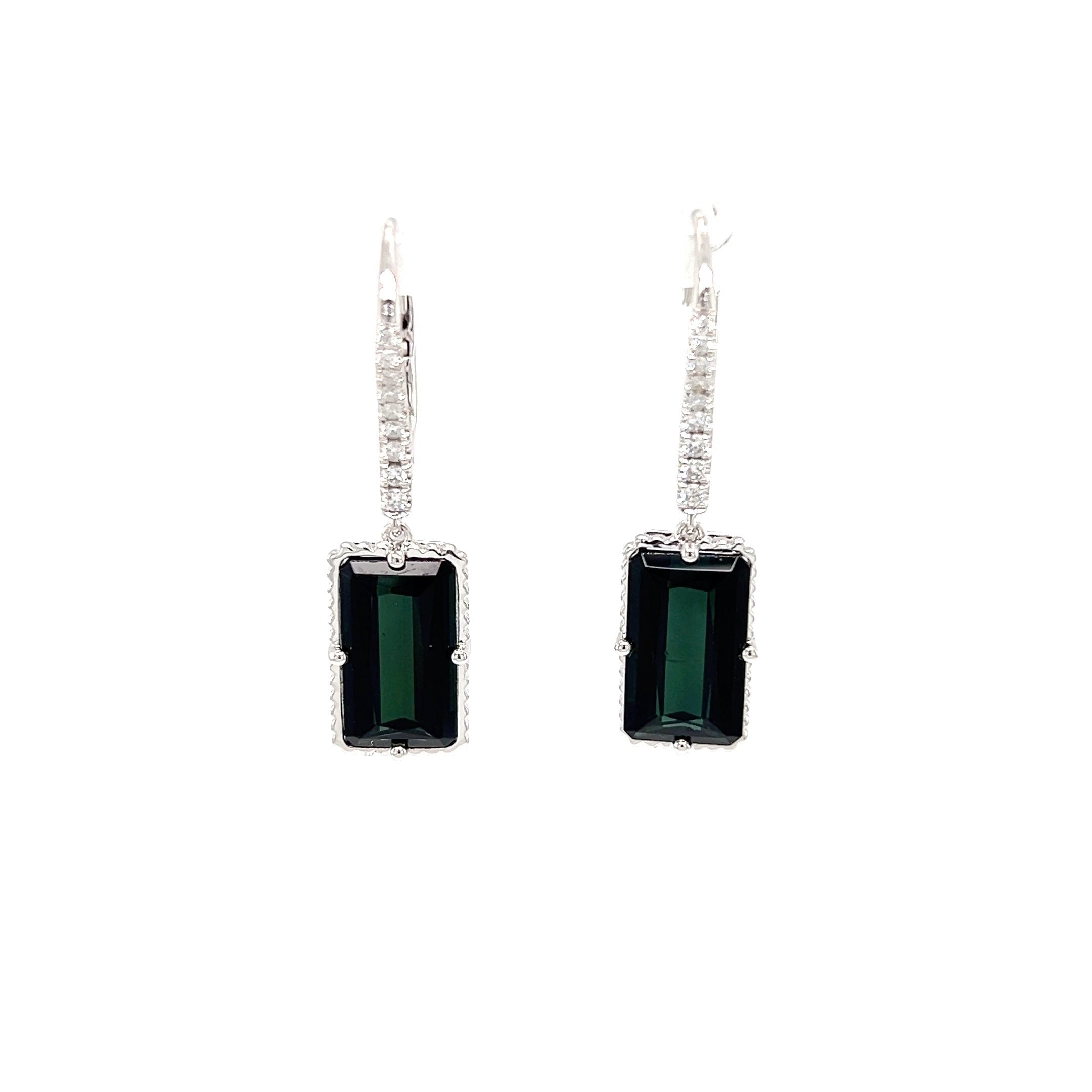 White Gold 18k Tourmaline Earrings | I&I Diamonds in Coconut Creek, FL