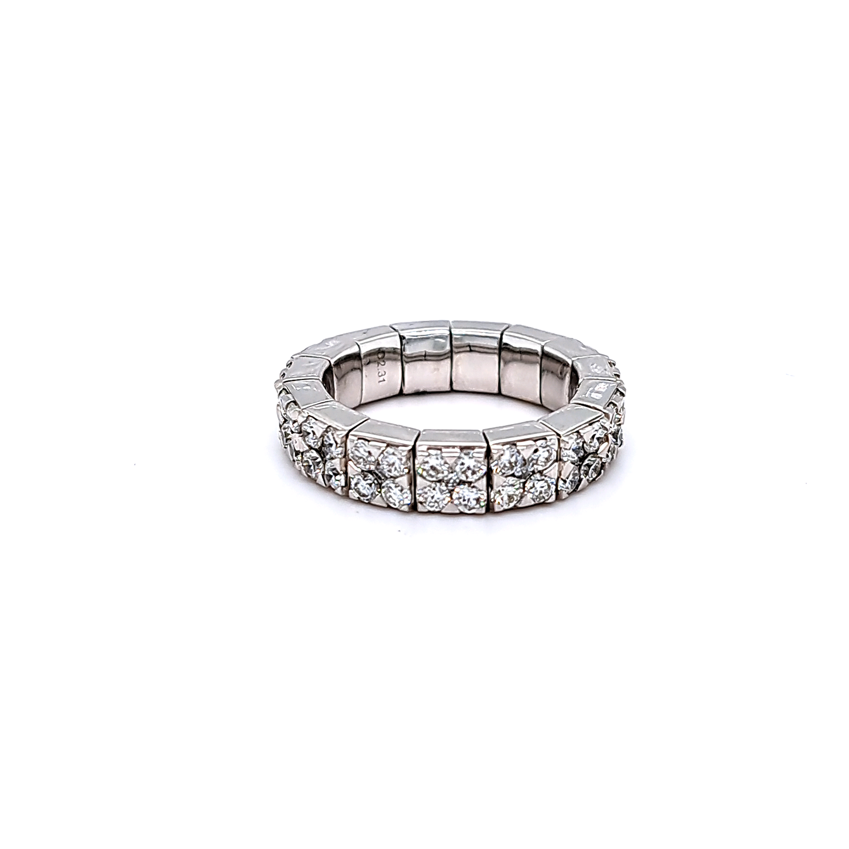 18k White Gold Flexible Diamond Eternity Band