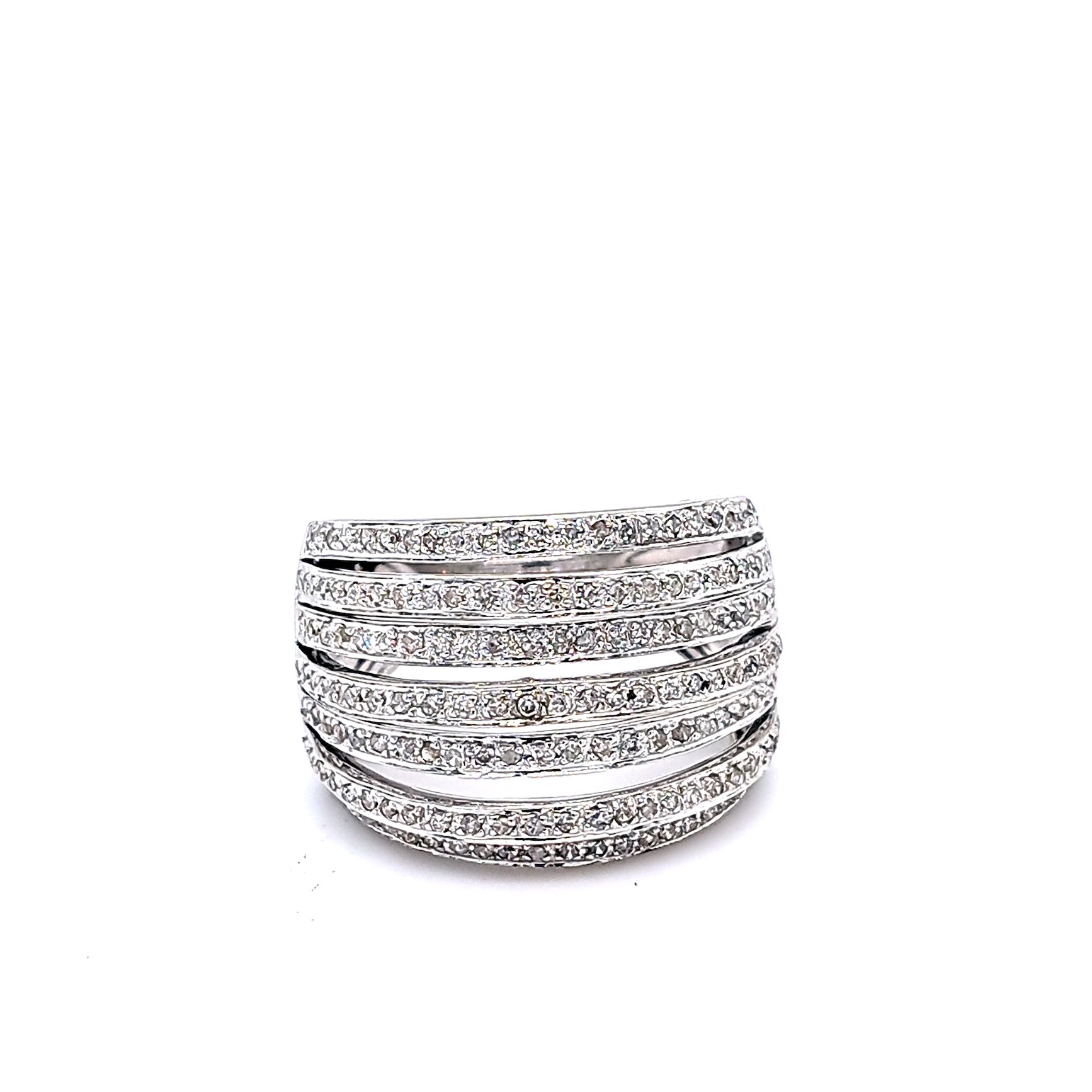 14k White Gold Diamond Orbit Ring