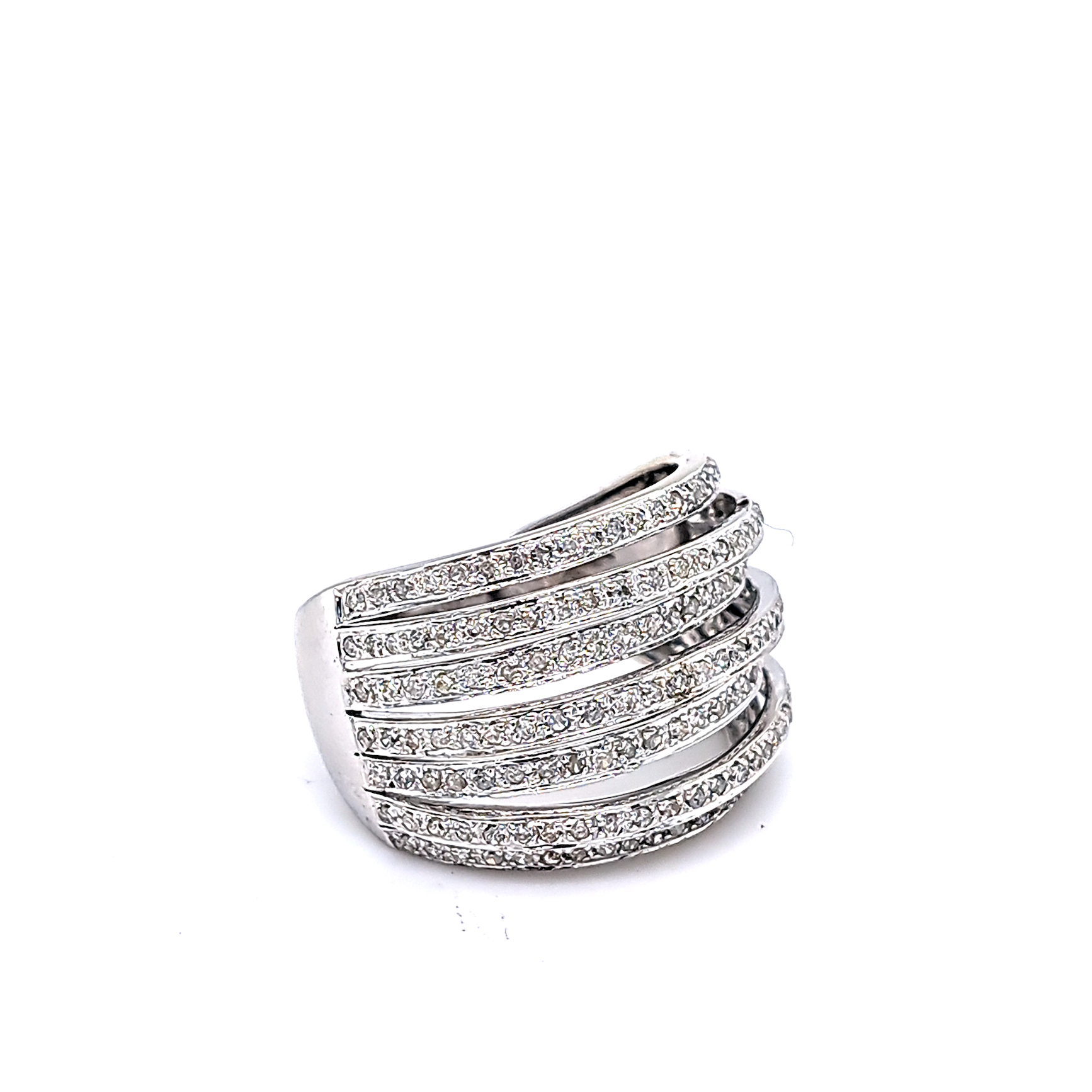 14k White Gold Diamond Orbit Ring