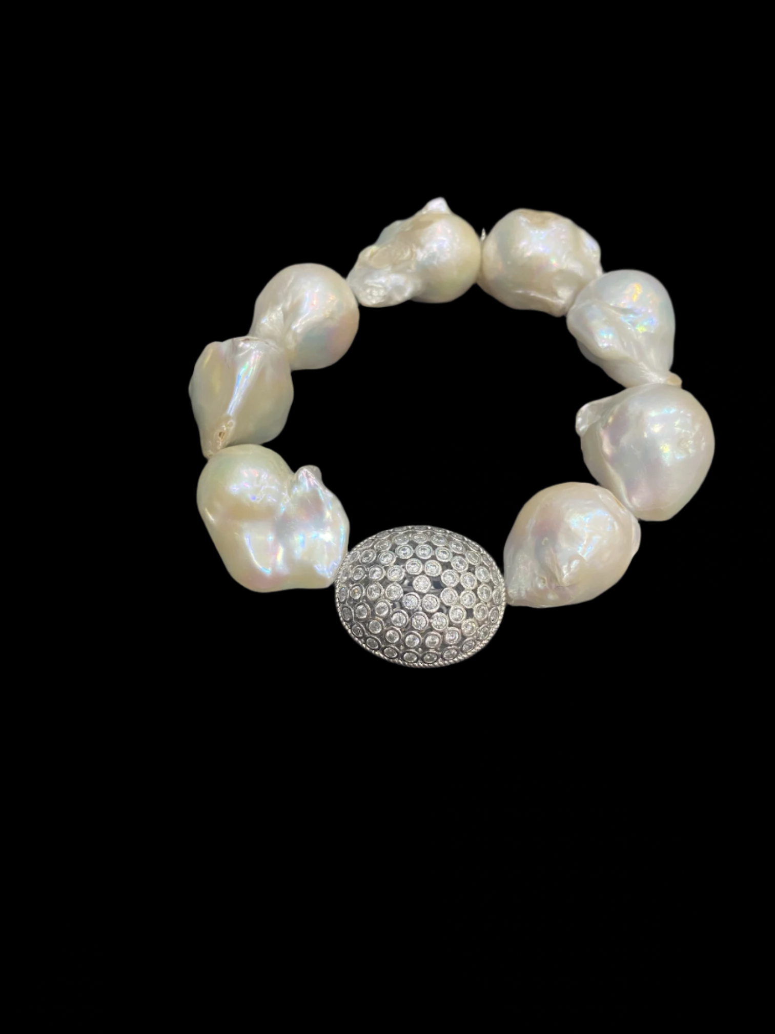 Baroque Pearl Bracelet  with Silver Clasp