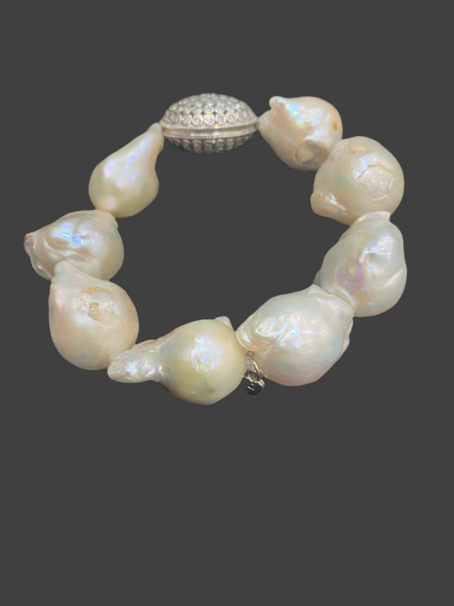 Baroque Pearl Bracelet  with Silver Clasp