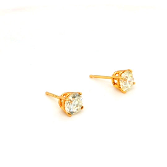 14k Yellow Gold Diamond Studs - 1.24ct