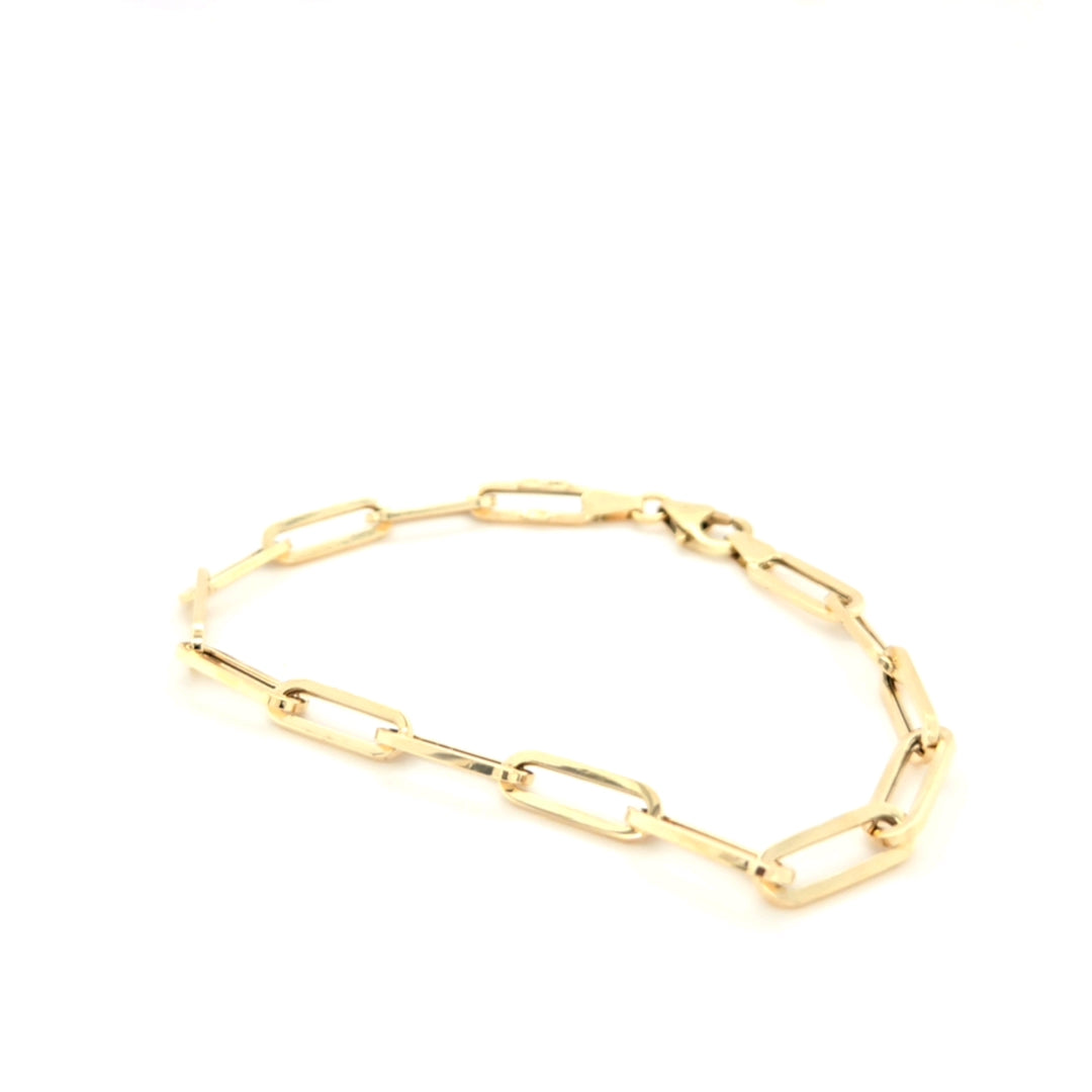 14k Yellow Gold Paper Clip Bracelet