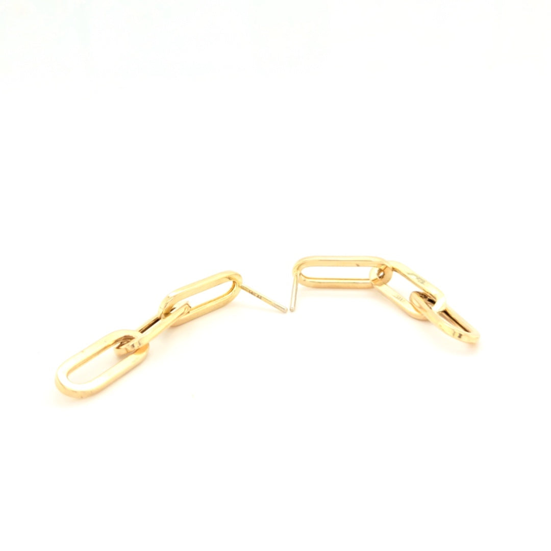 14k Yellow Gold Paper Clip Earrings