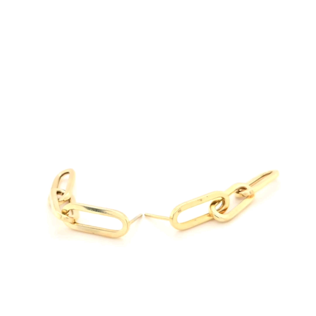 14k Yellow Gold Paper Clip Earrings