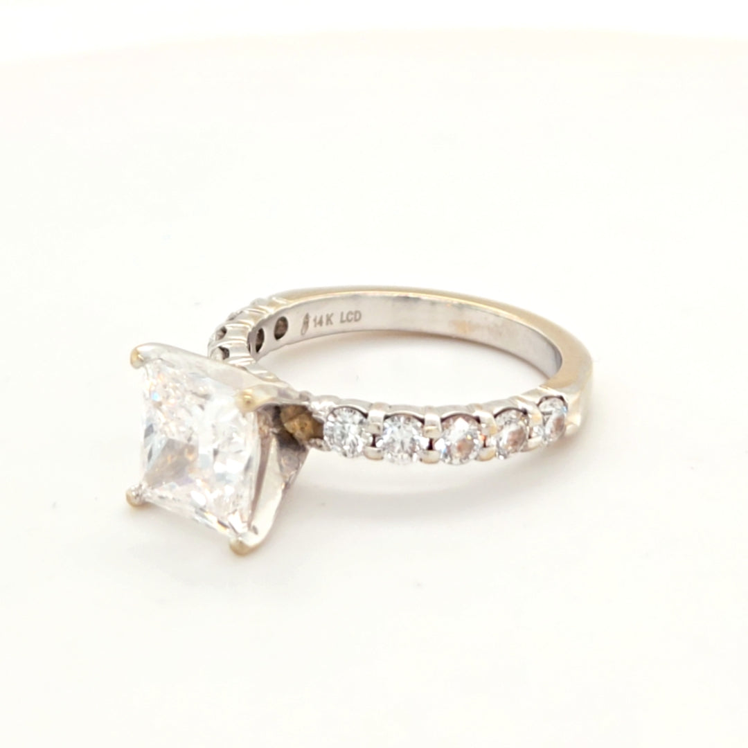 14k White Gold 3ct Lab Grown Diamond Ring