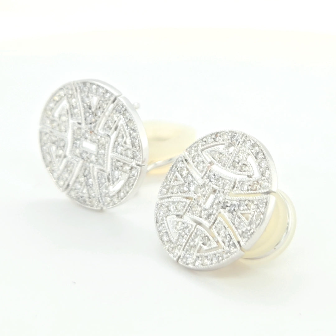 14k White Gold Diamond Earrings - 2ct