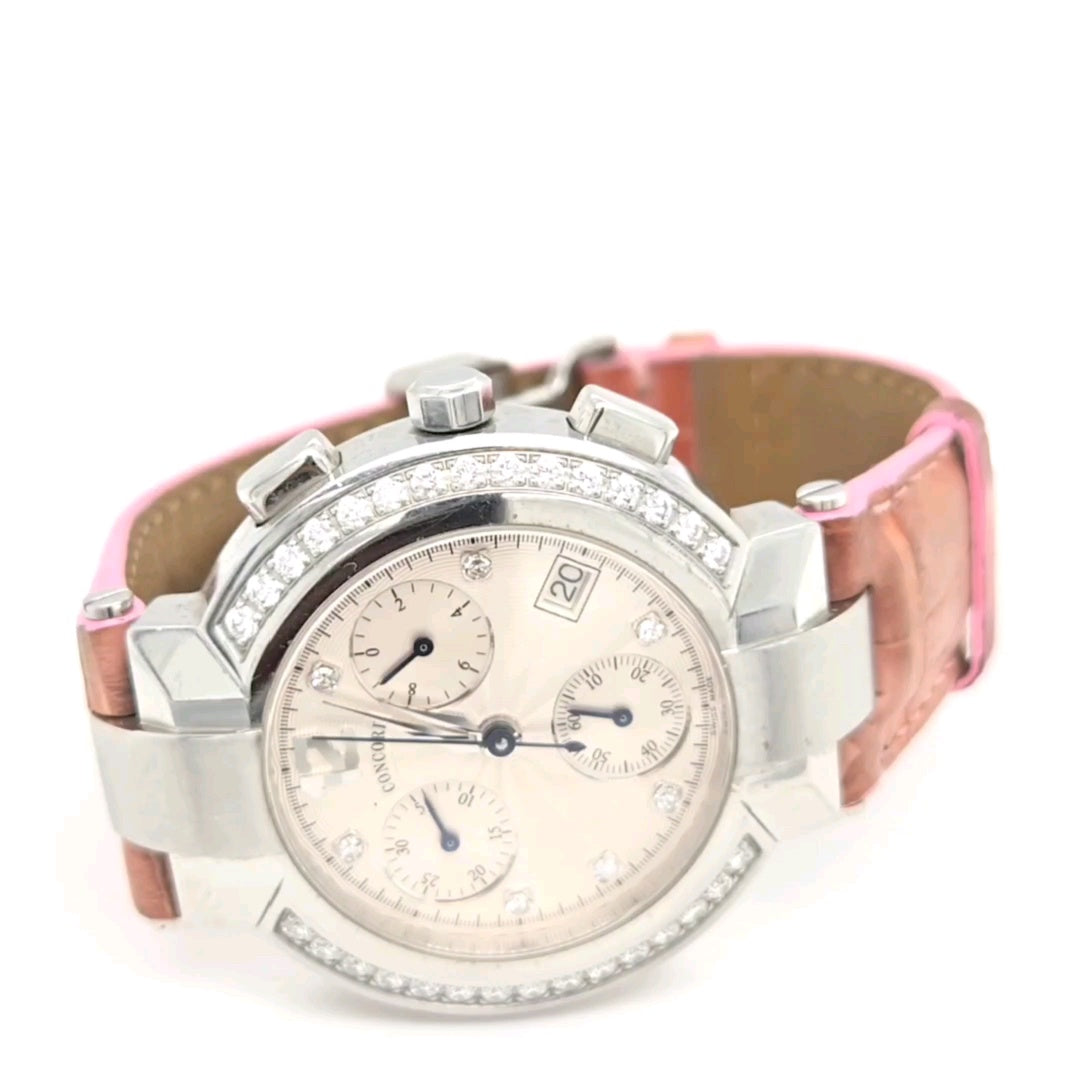 Concord La Scala Pink Diamond Dial Watch - 2ct